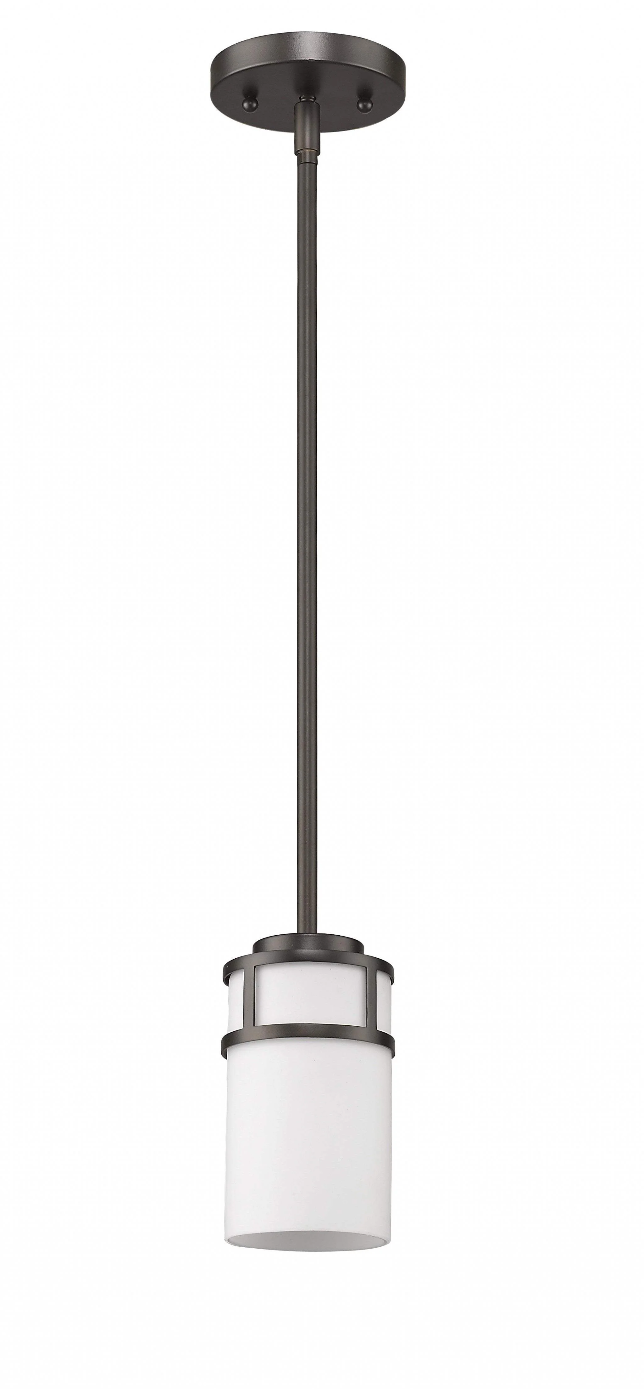 Brushed Bronze Minimalist Cylindrical Hanging Light - Image 3