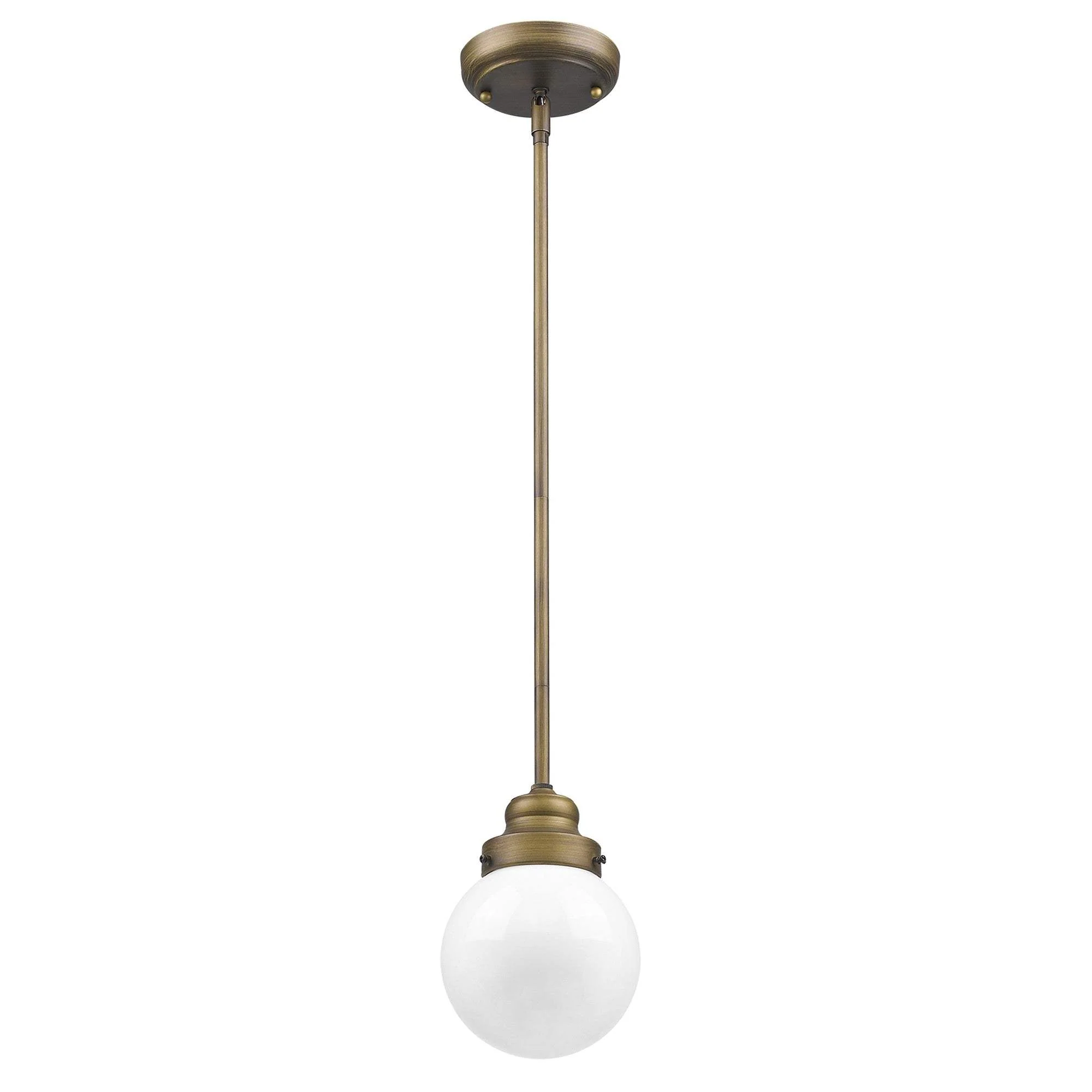 Brushed Gold Metal Hanging with Round Glass Shade - Image 2