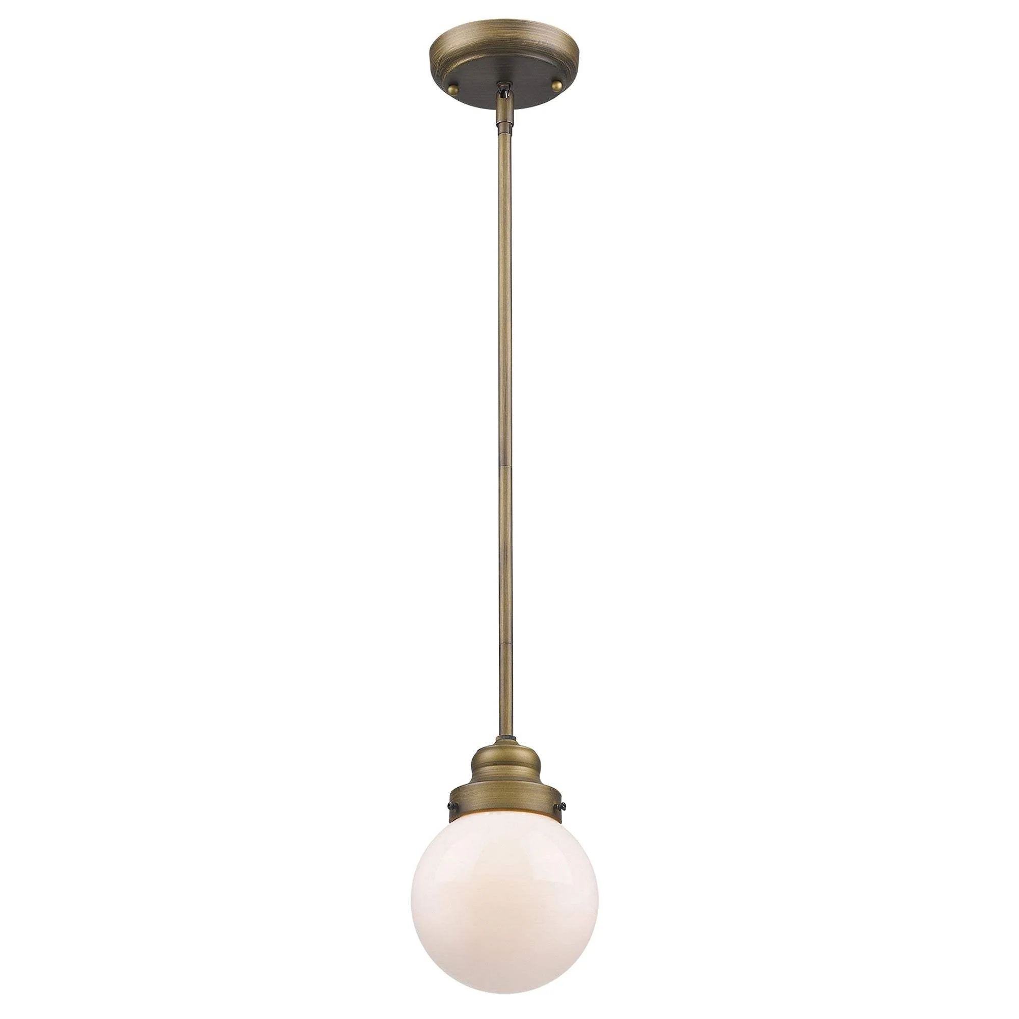 Brushed Gold Metal Hanging with Round Glass Shade - Image 3