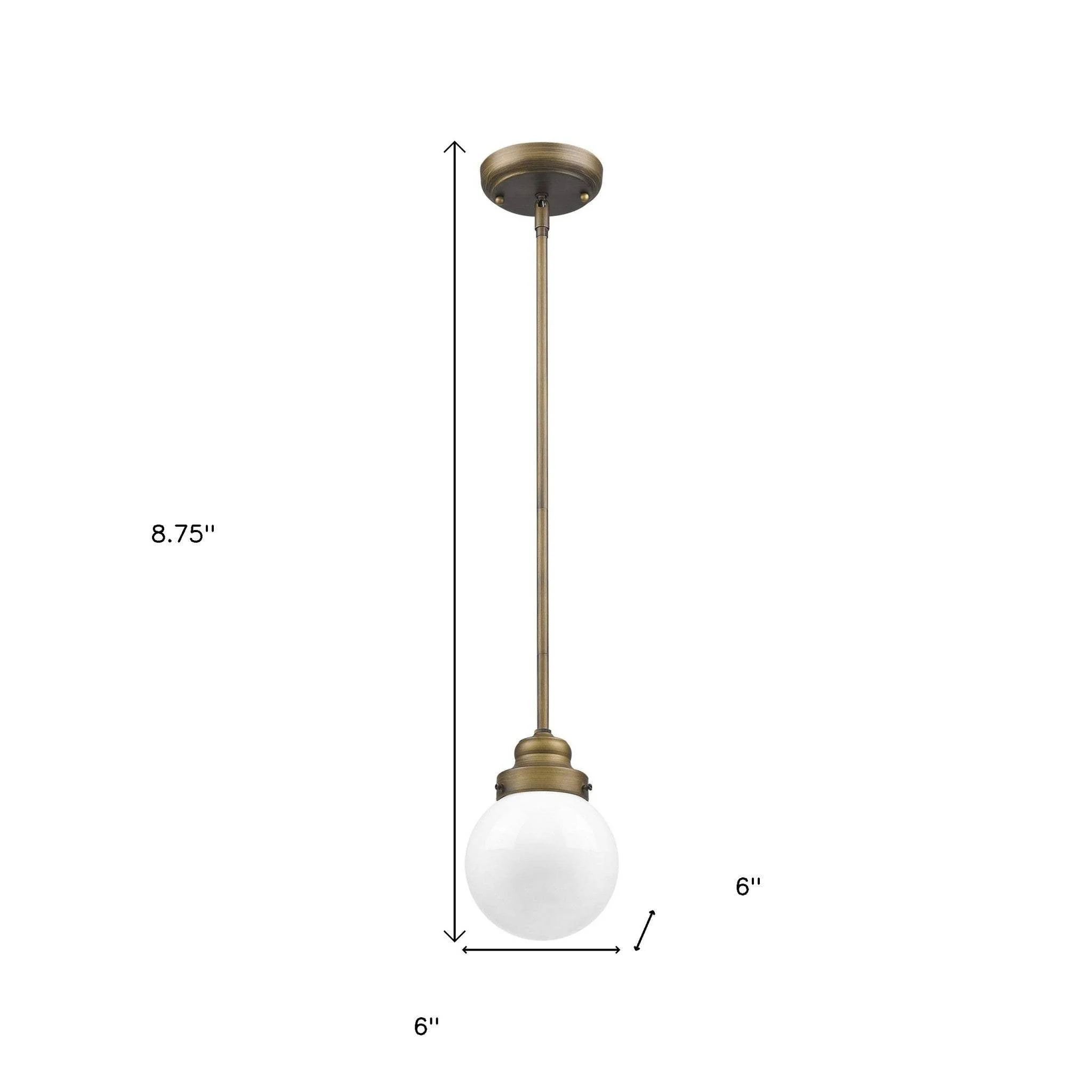 Brushed Gold Metal Hanging with Round Glass Shade - Image 5