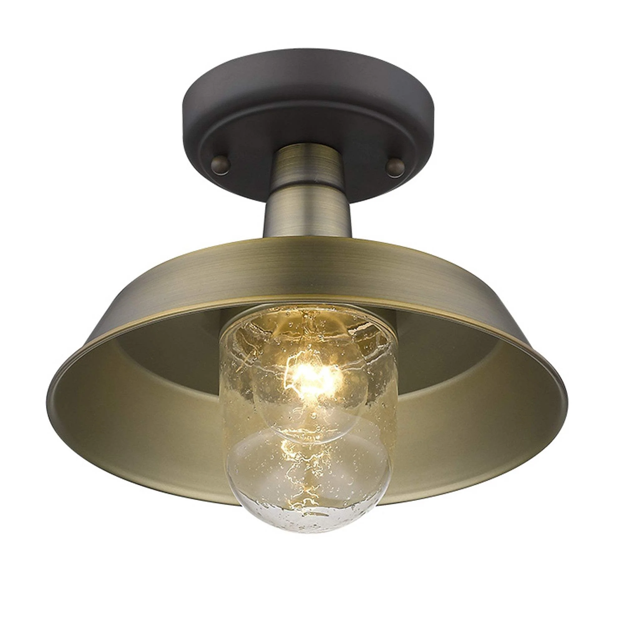 Brushed Gold Shallow Plate Adjustable Pendant Light - Image 5