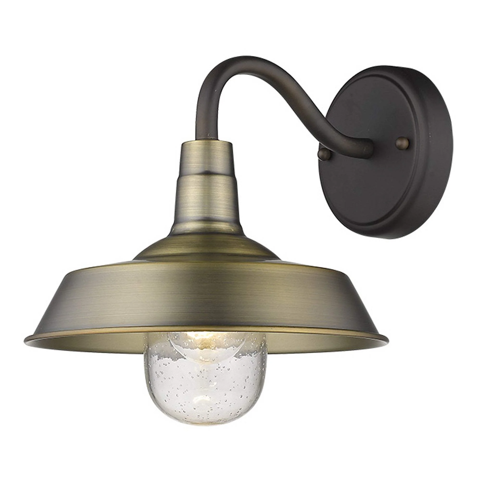 Brushed Gold Shallow Plate Shape Wall Light - Image 2
