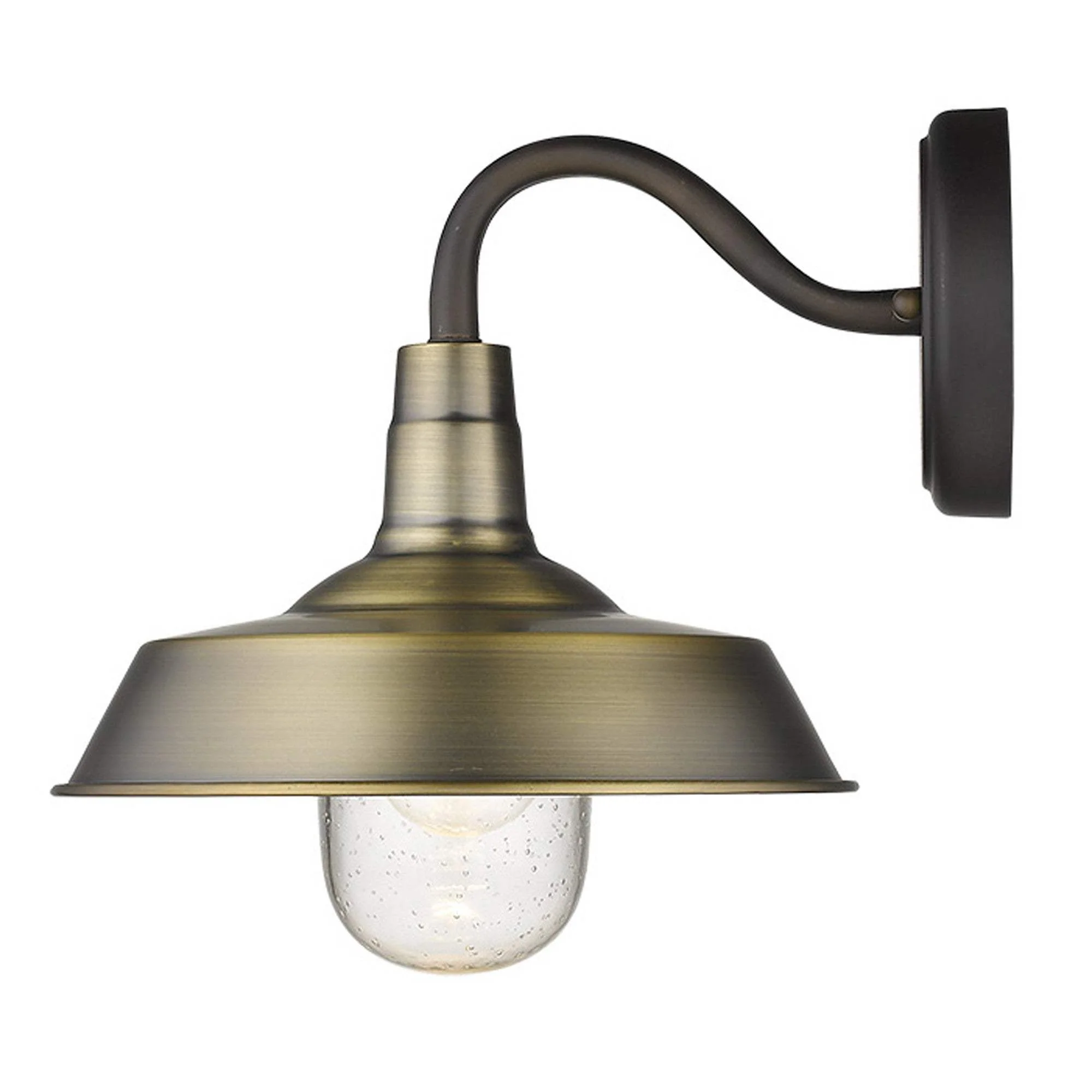 Brushed Gold Shallow Plate Shape Wall Light - Image 5