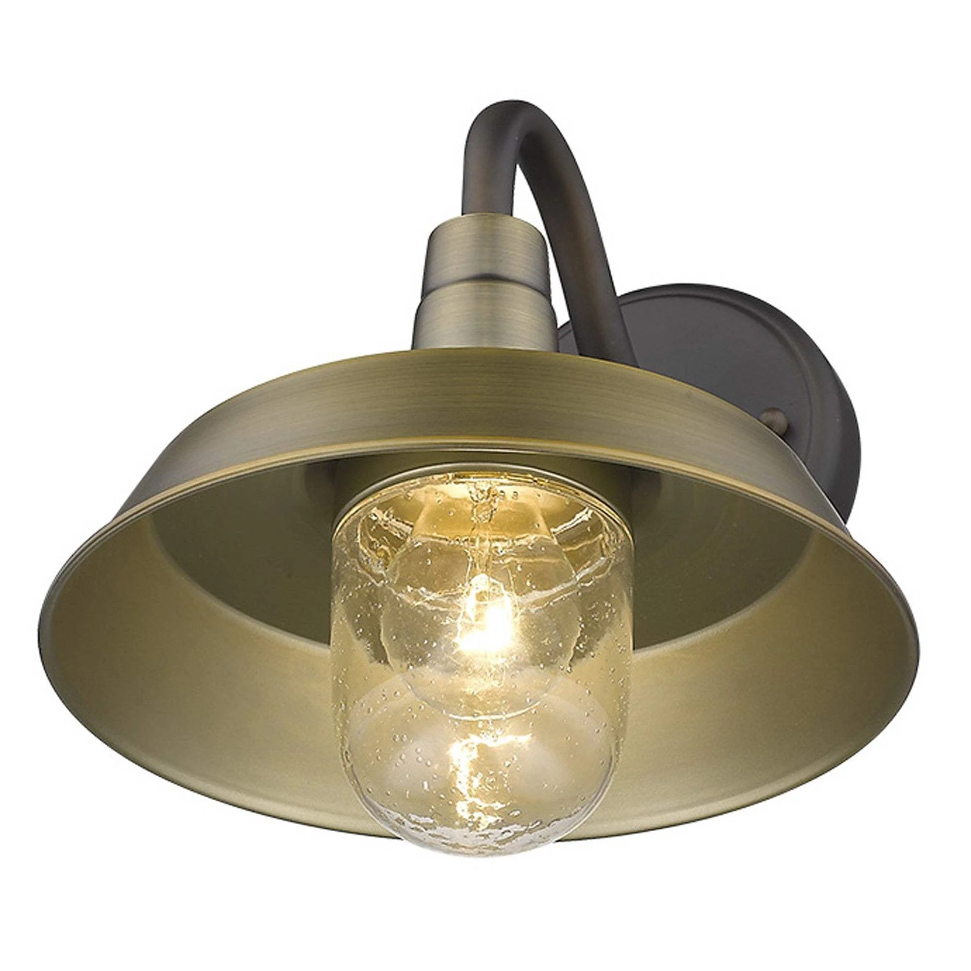 Brushed Gold Shallow Plate Shape Wall Light - Image 7