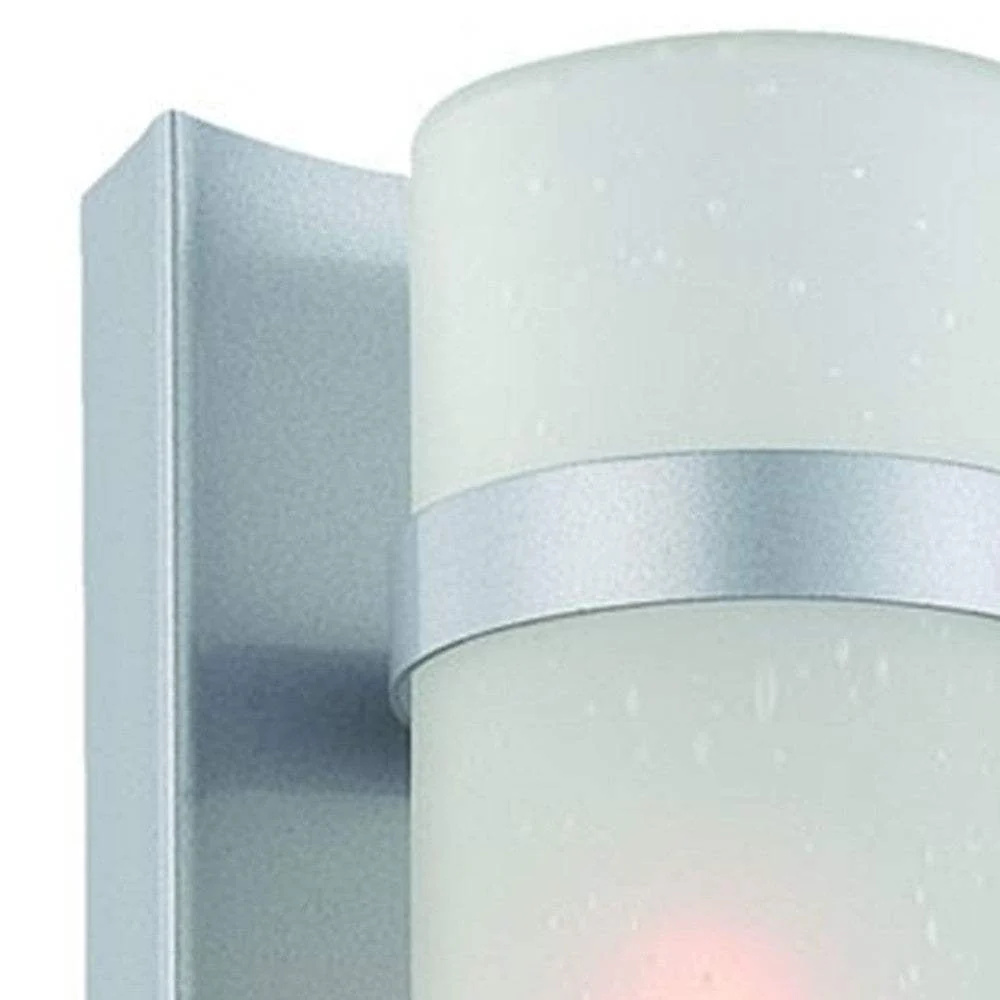 Brushed Silver and White Glass Wall Sconce - Image 5