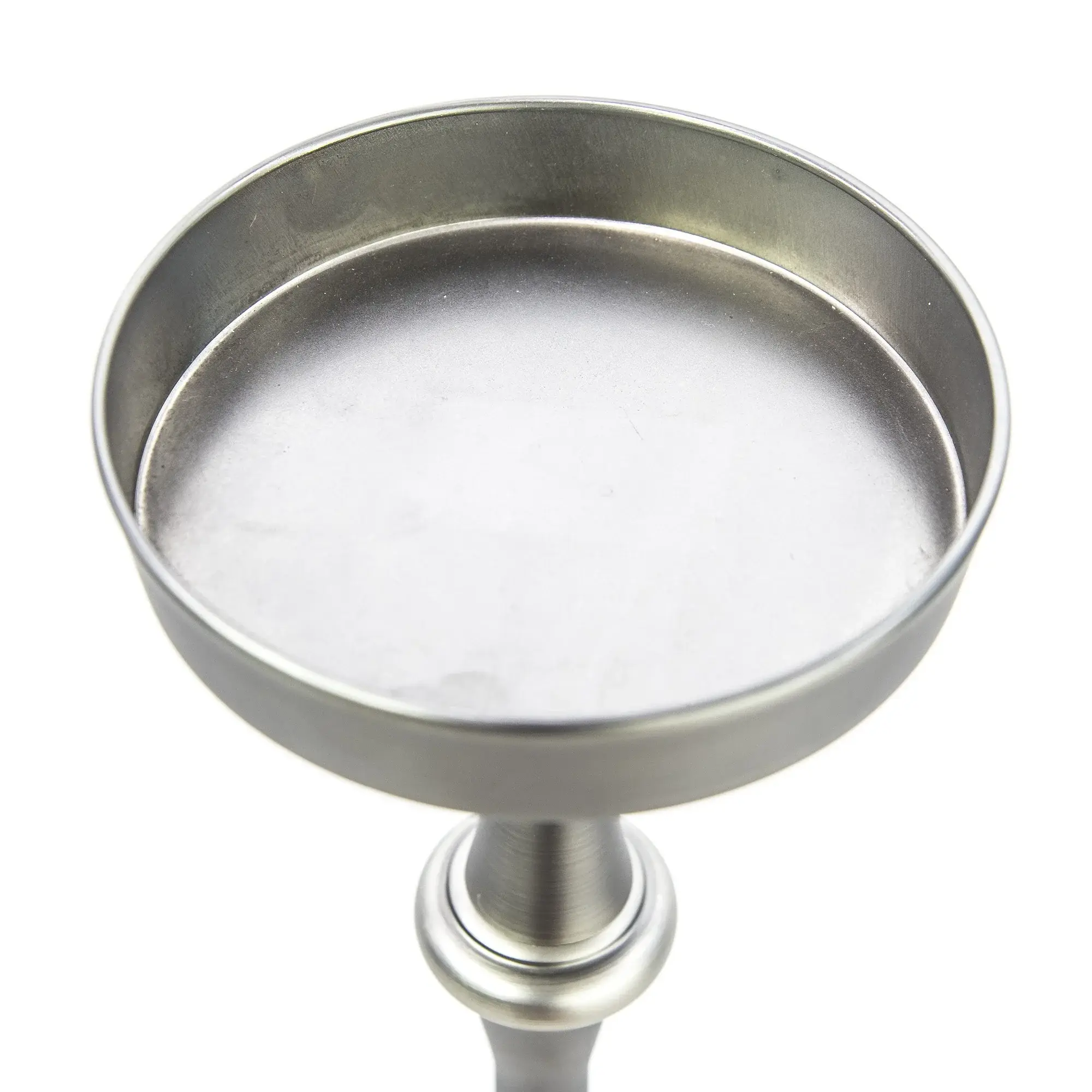 Brushed Silver Finish Drink Size Accent Table - Image 2