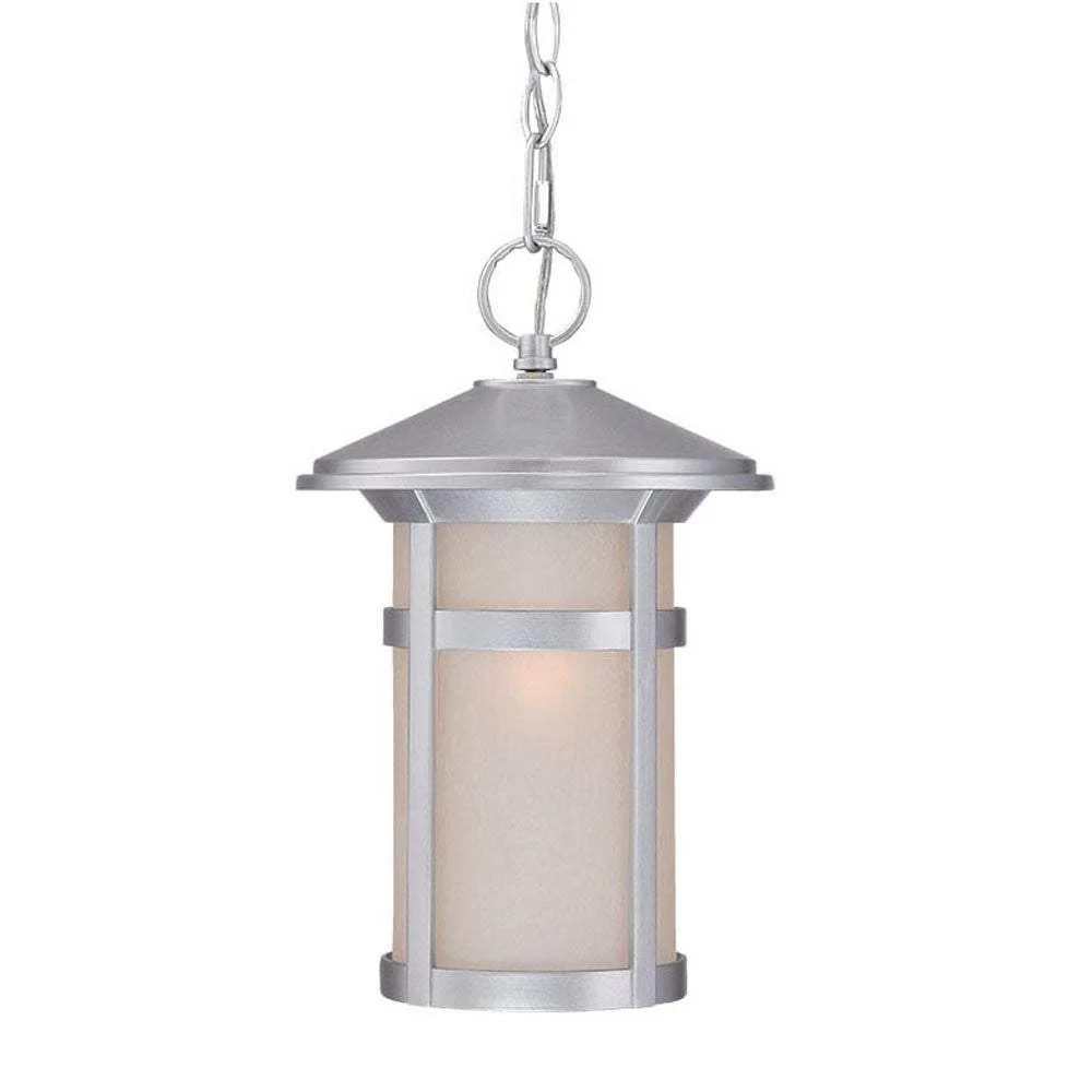 Brushed Silver Round White Glass Hanging Light - Image 3