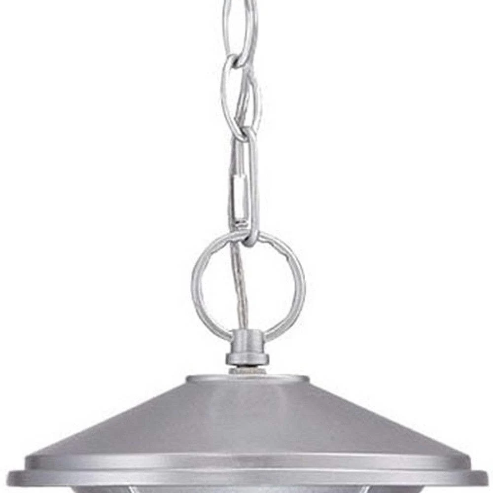 Brushed Silver Round White Glass Hanging Light - Image 4
