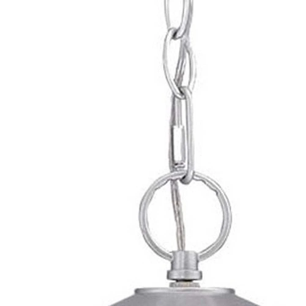 Brushed Silver Round White Glass Hanging Light - Image 5