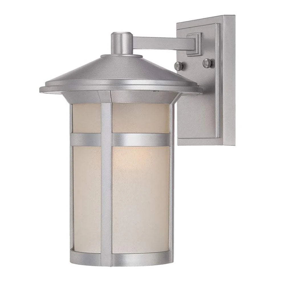 Brushed Silver Round White Glass Wall Light - Image 2