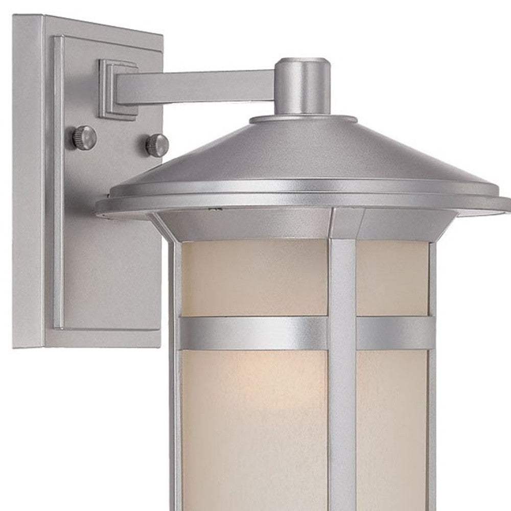 Brushed Silver Round White Glass Wall Light - Image 3