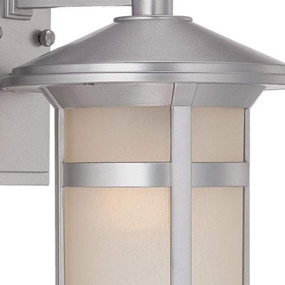 Brushed Silver Round White Glass Wall Light - Image 4