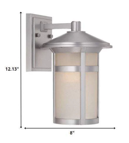 Brushed Silver Round White Glass Wall Light - Image 5