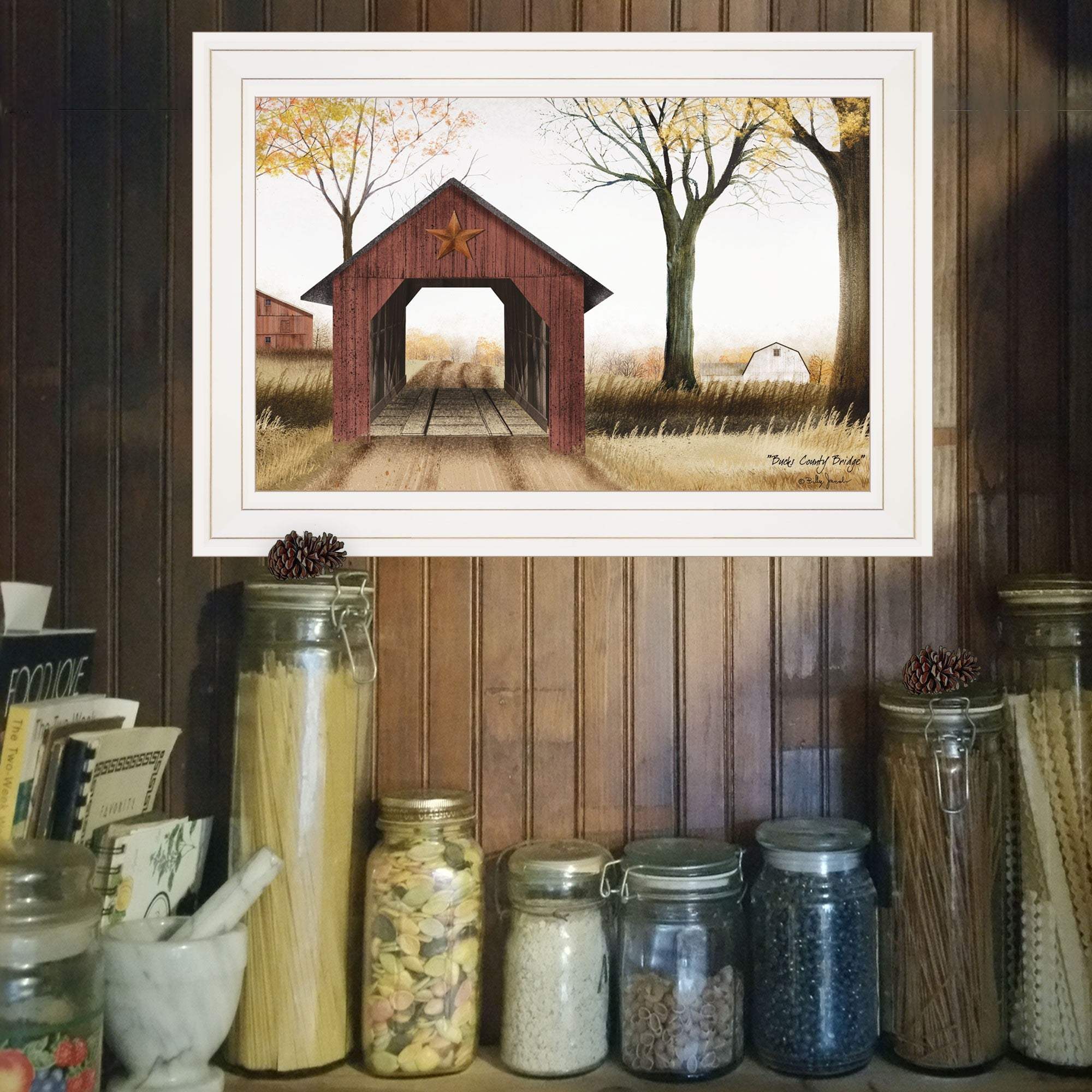 Bucks County Bridge 1 White Framed Print Wall Art - Image 4