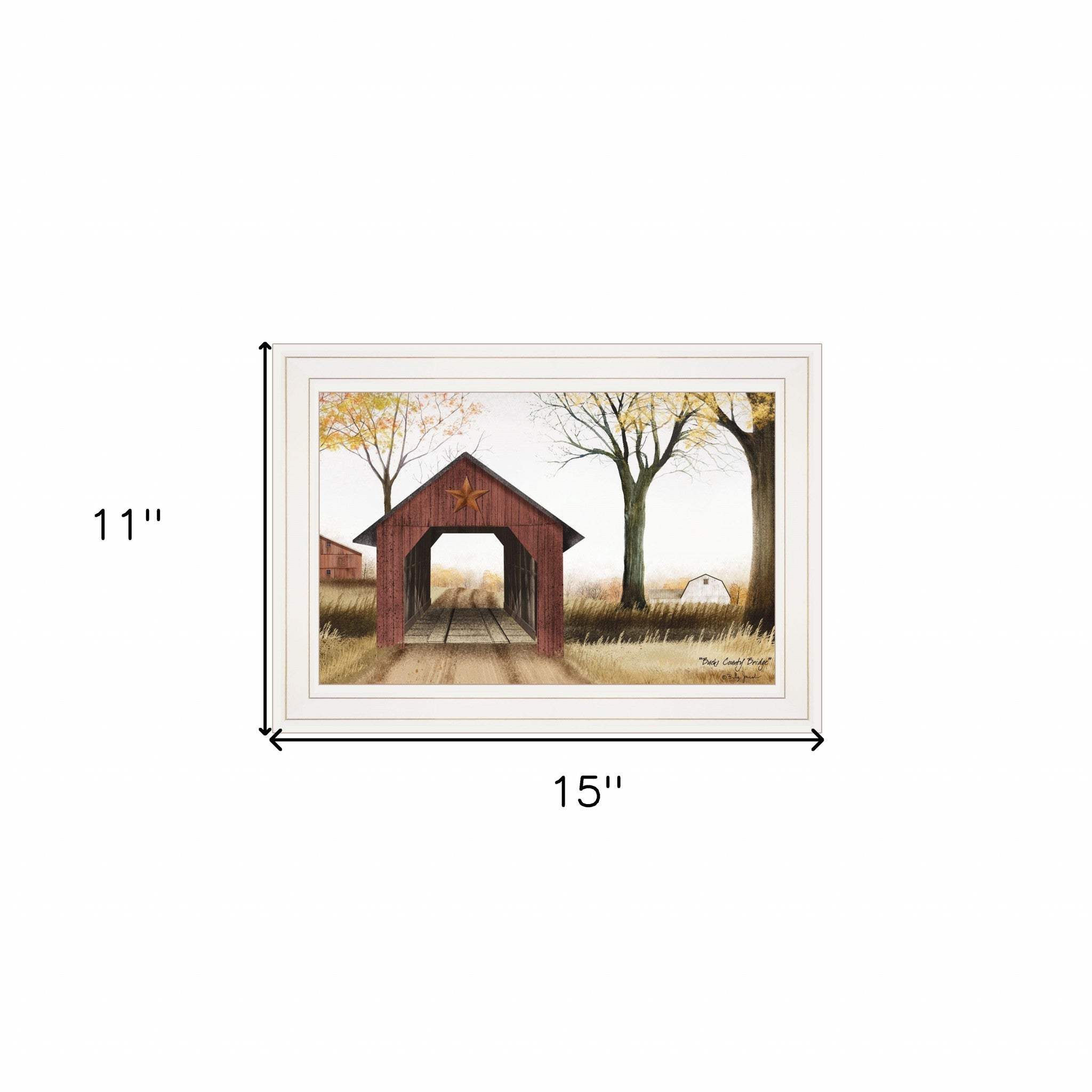 Bucks County Bridge 1 White Framed Print Wall Art - Image 5