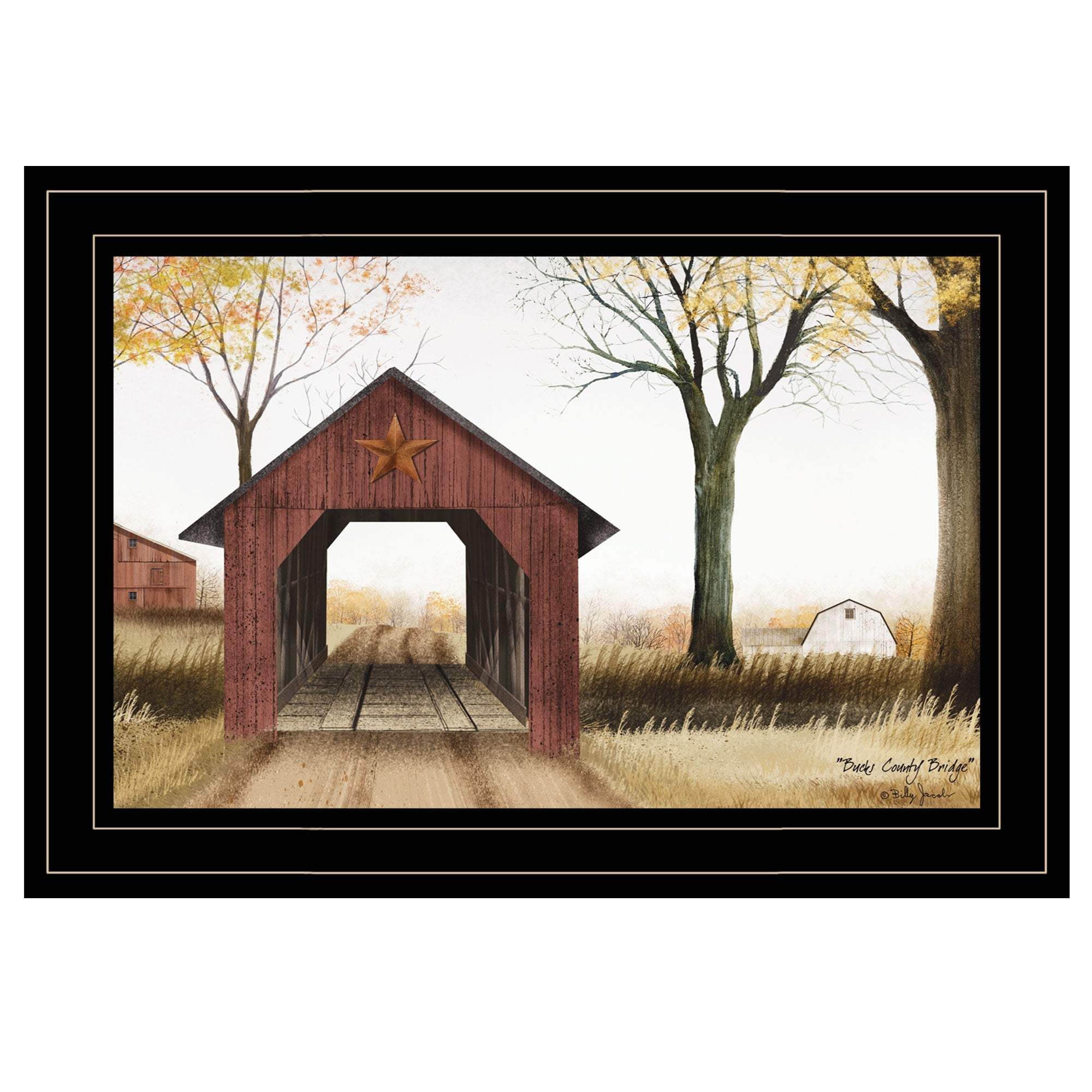 Bucks County Bridge 3 Black Framed Print Wall Art - Image 2