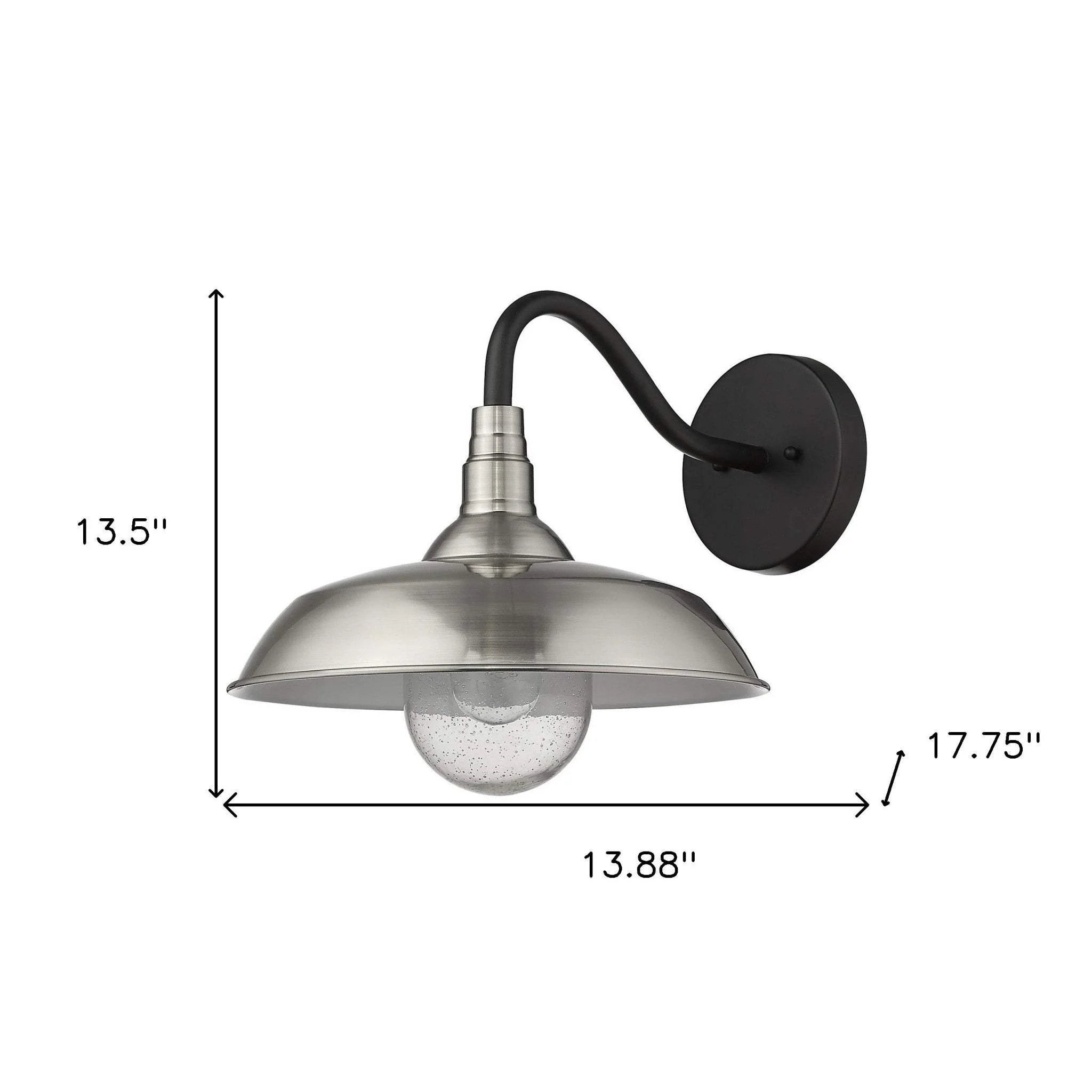 Burry 1-Light Satin Nickel Wall Light - Image 8