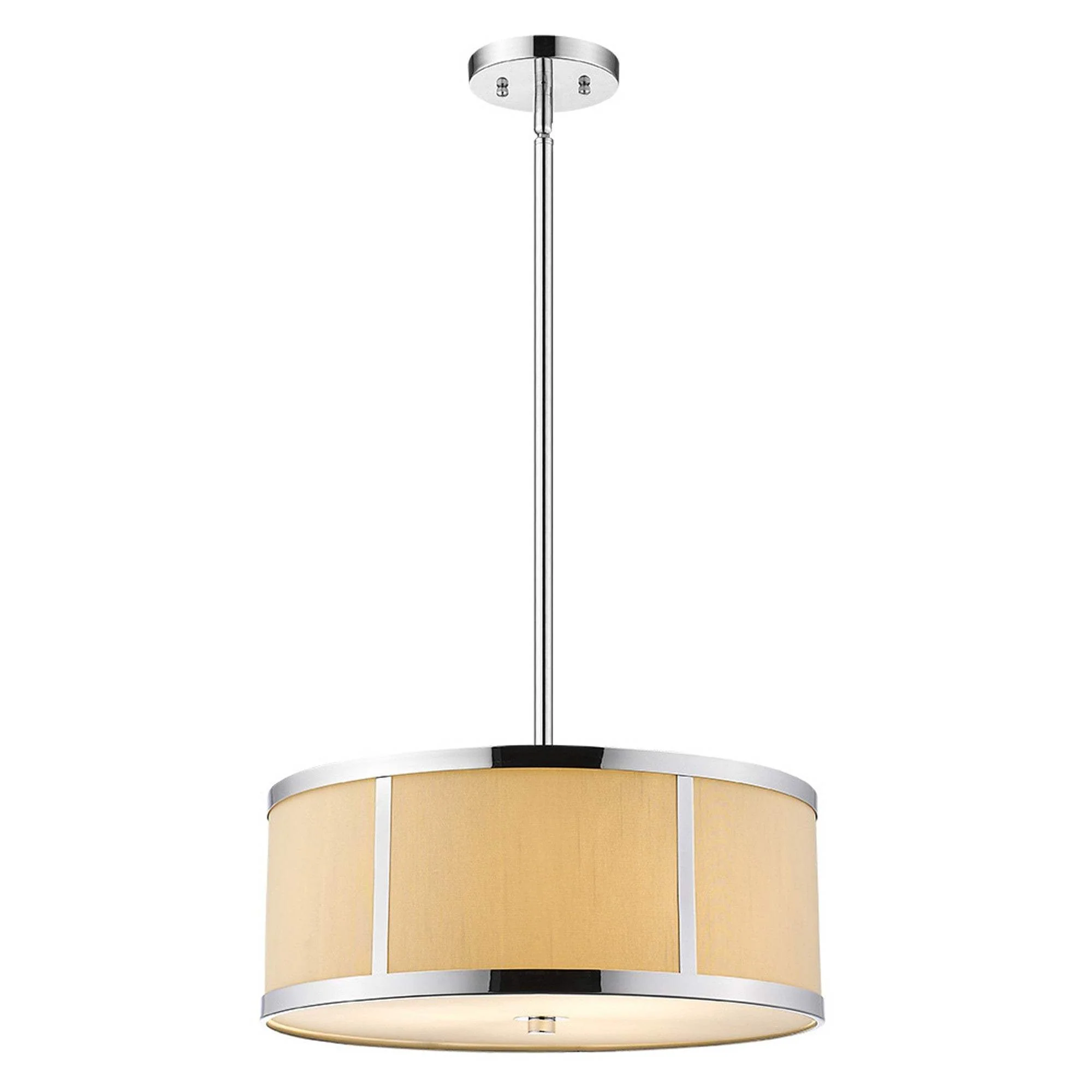 Butler 2-Light Polished Chrome Pendant With Coarse Cream Linen Shade And Opal Acrylic Diffuser - Image 3