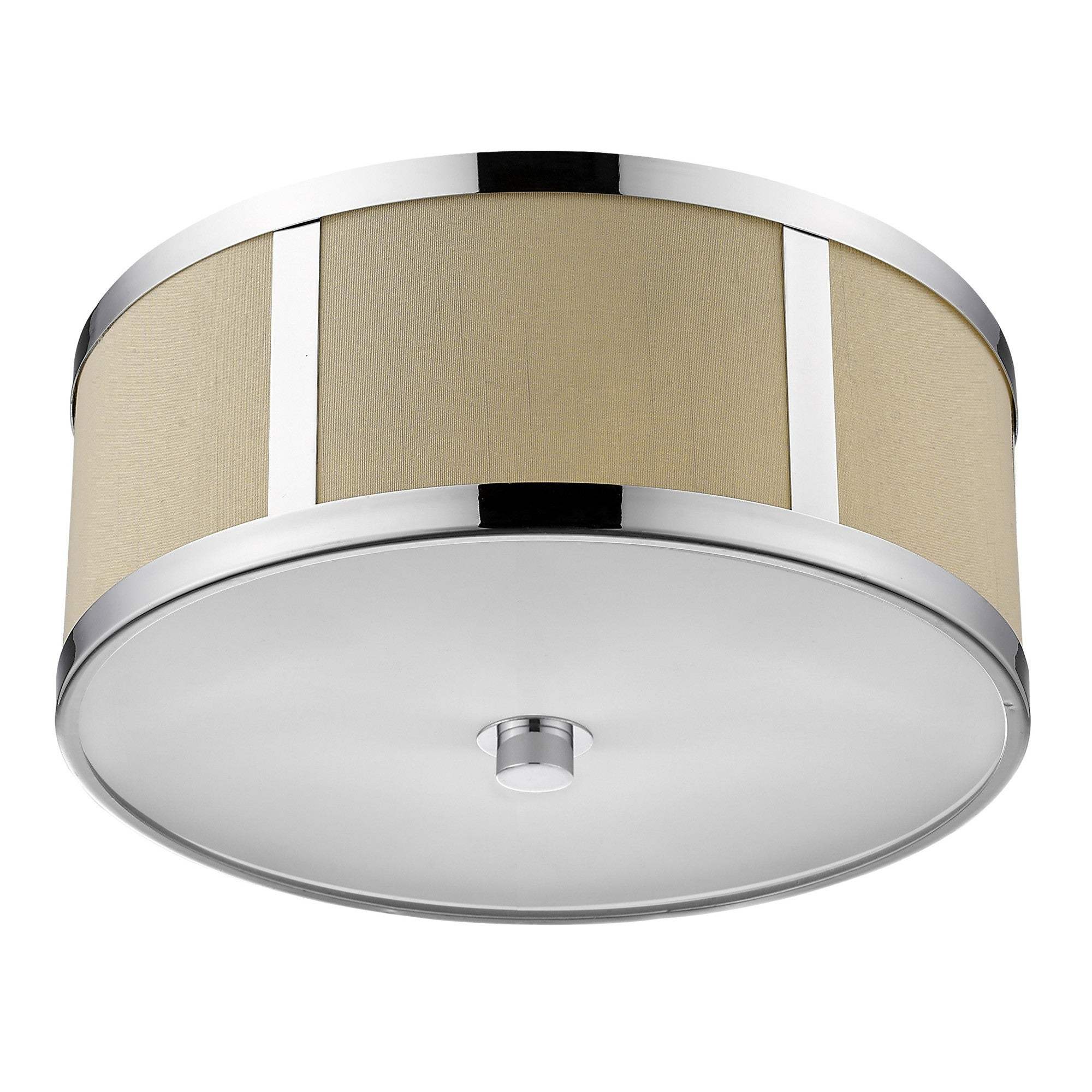 Butler 2-Light Polished Chrome Pendant With Coarse Cream Linen Shade And Opal Acrylic Diffuser - Image 4