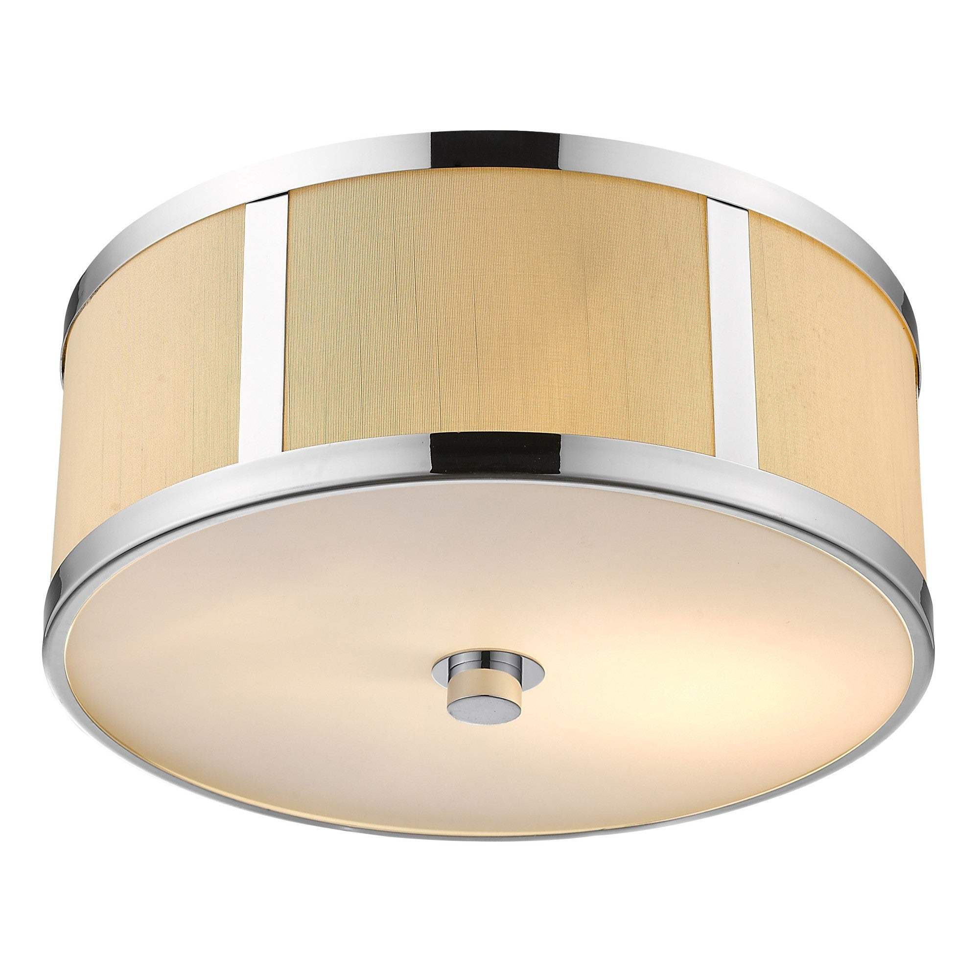Butler 2-Light Polished Chrome Pendant With Coarse Cream Linen Shade And Opal Acrylic Diffuser - Image 5
