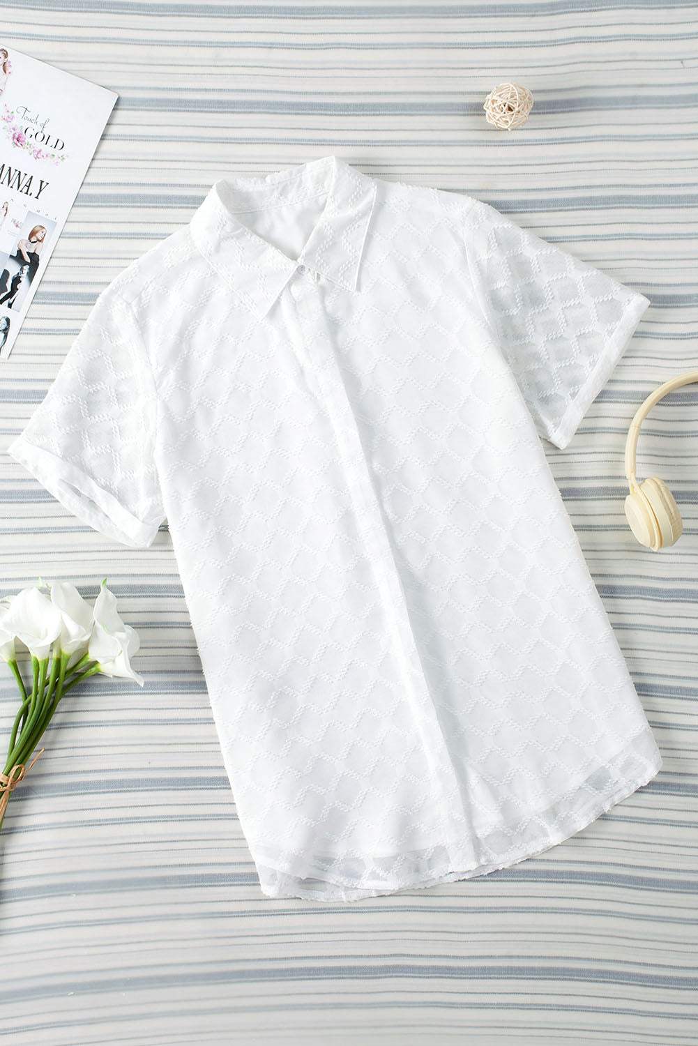 Button Up Short Sleeve Shirt - Image 9