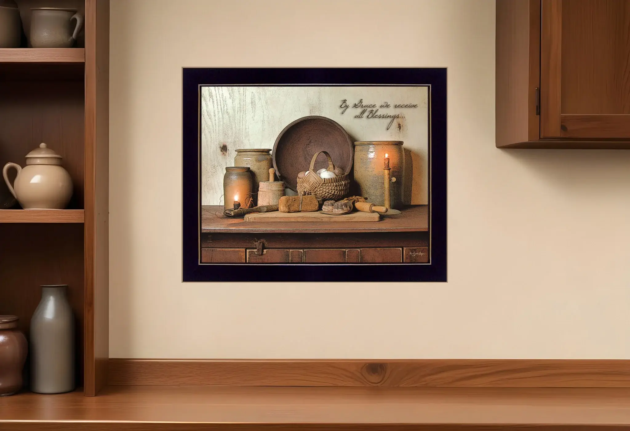 By Grace 1 Black Framed Print Wall Art