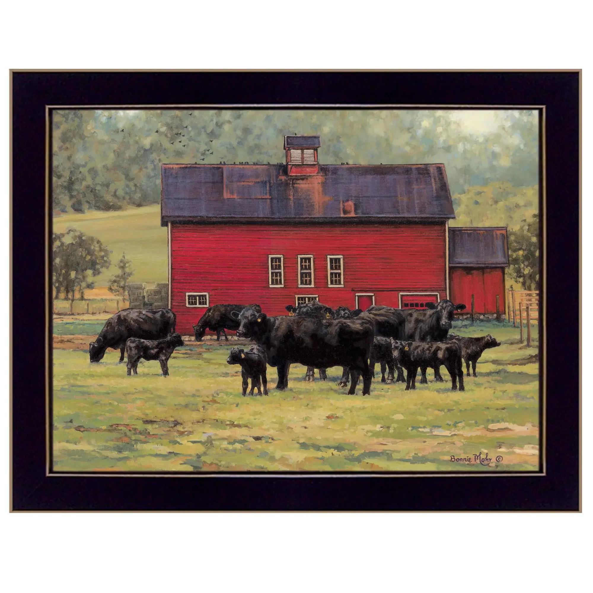 By the Red Barn Black Framed Print Wall Art - Image 2