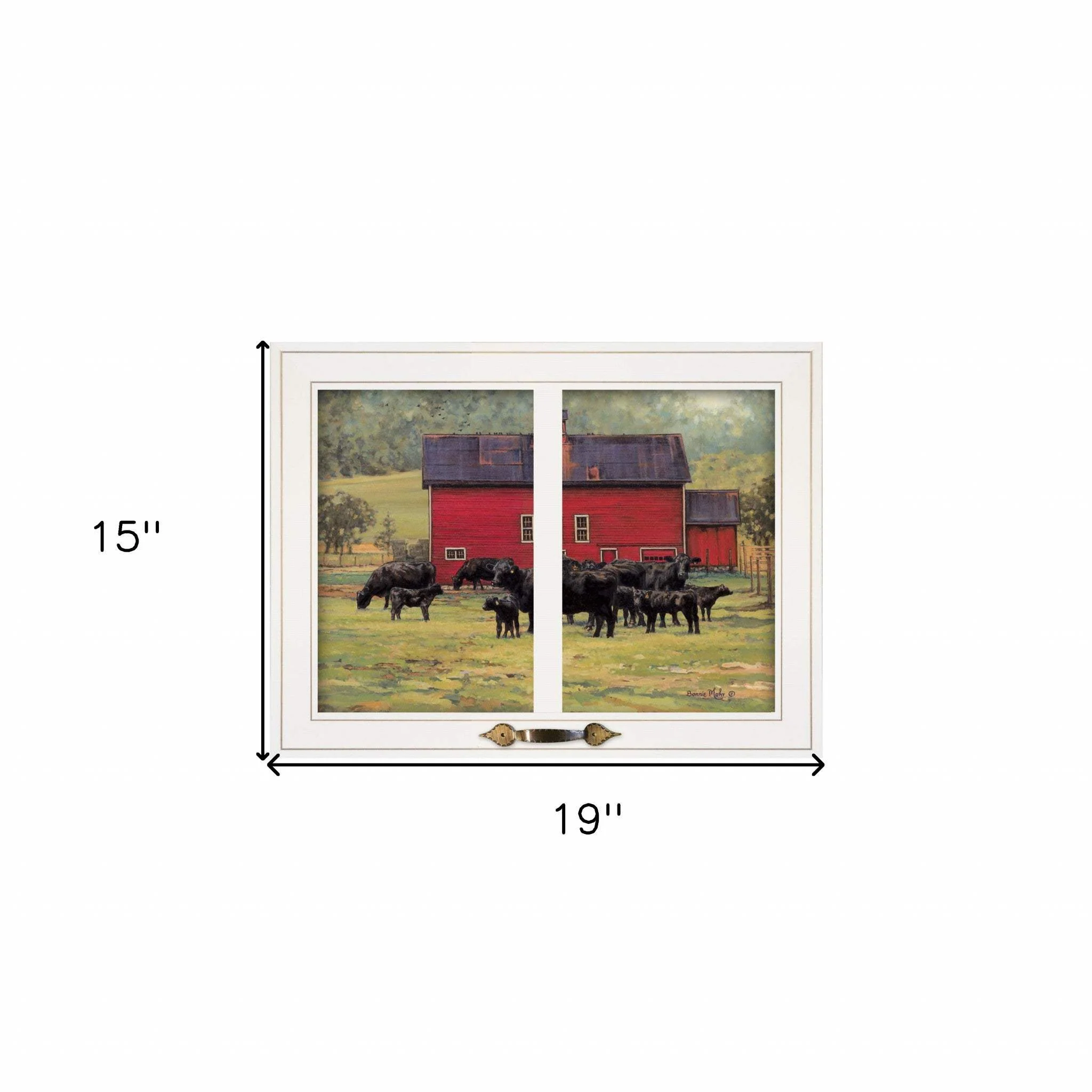 By the Red Barn Herd of Angus 1 White Framed Print Wall Art - Image 5