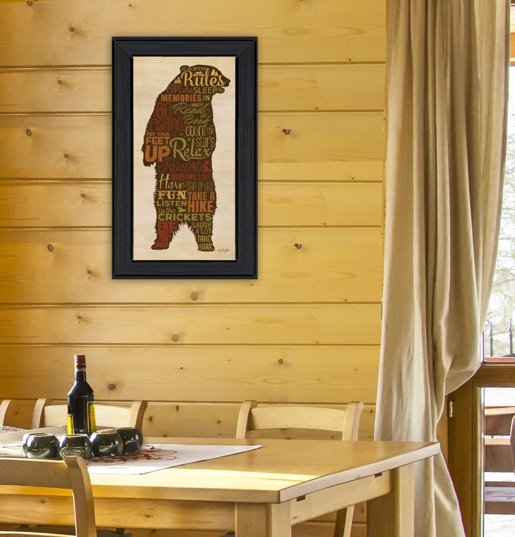 Cabin Rules 4 Black Framed Print Wall Art - Image 4