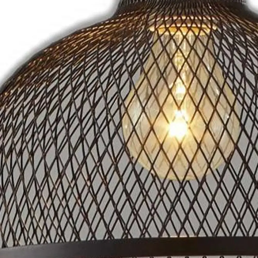Caged Black Metal Small Ceiling Pendant - Image 3