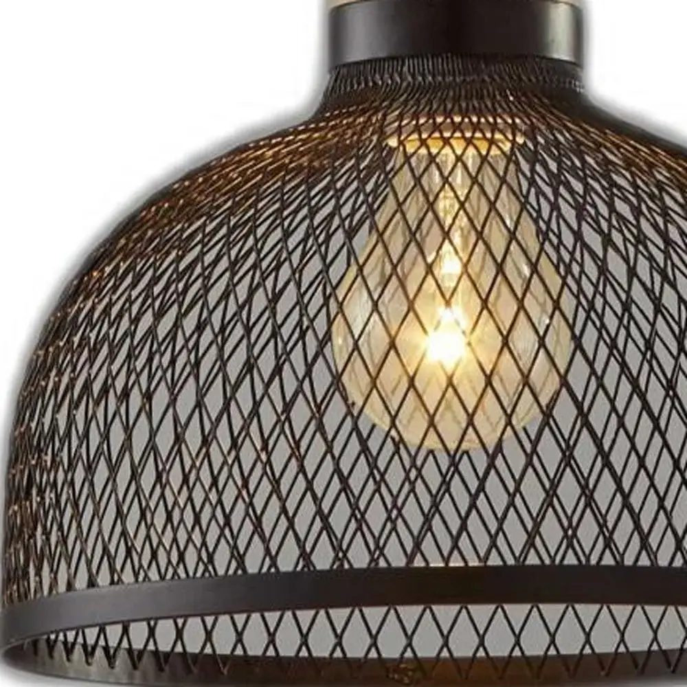 Caged Black Metal Small Ceiling Pendant - Image 4