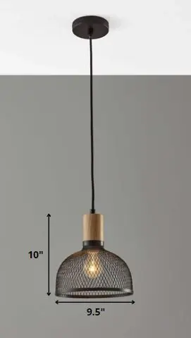 Caged Black Metal Small Ceiling Pendant - Image 6