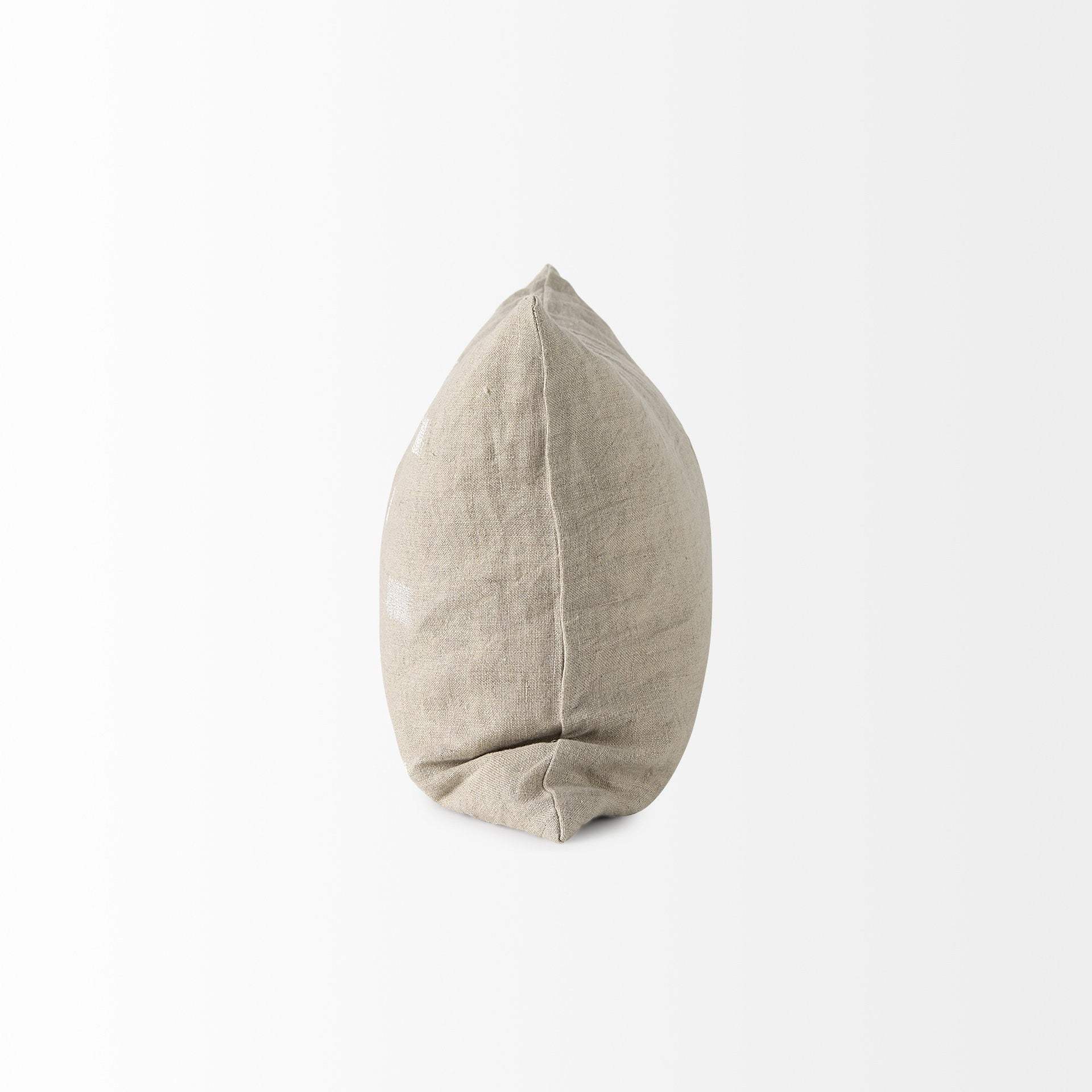 Canvas Beige And White Lumbar Accent Pillow Cover - Image 4
