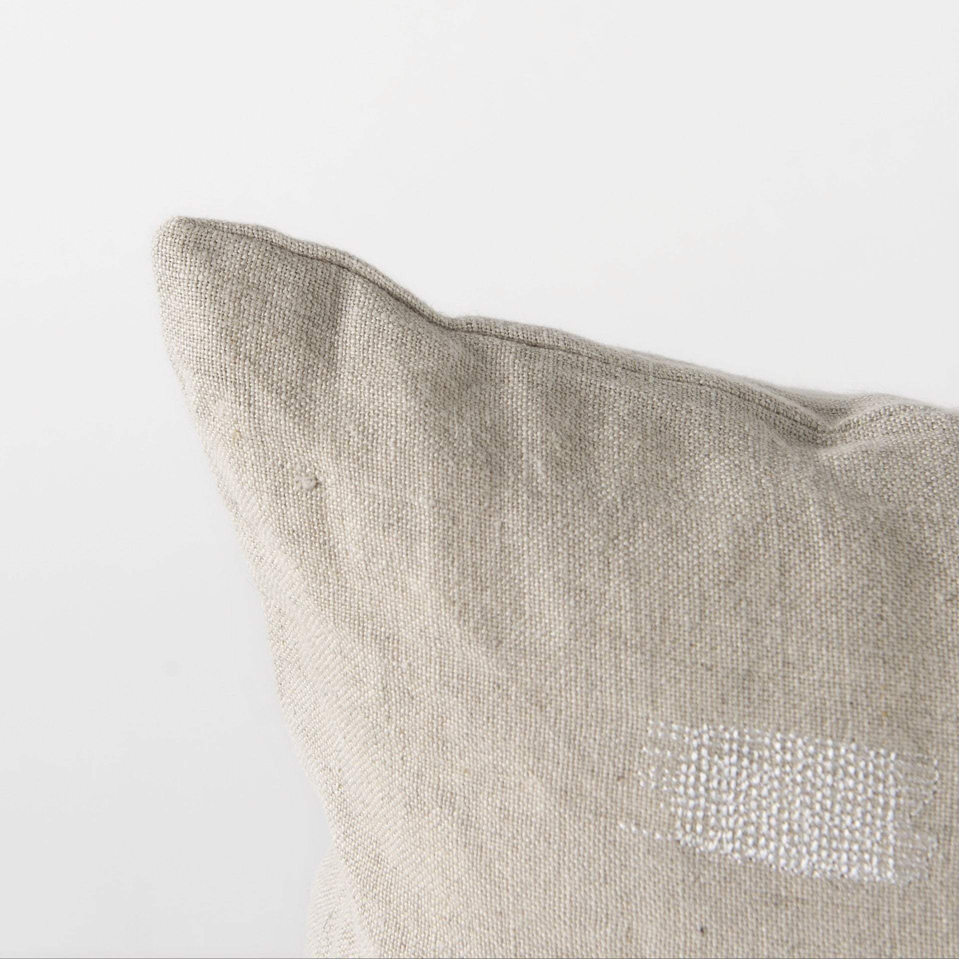 Canvas Beige And White Lumbar Accent Pillow Cover - Image 7