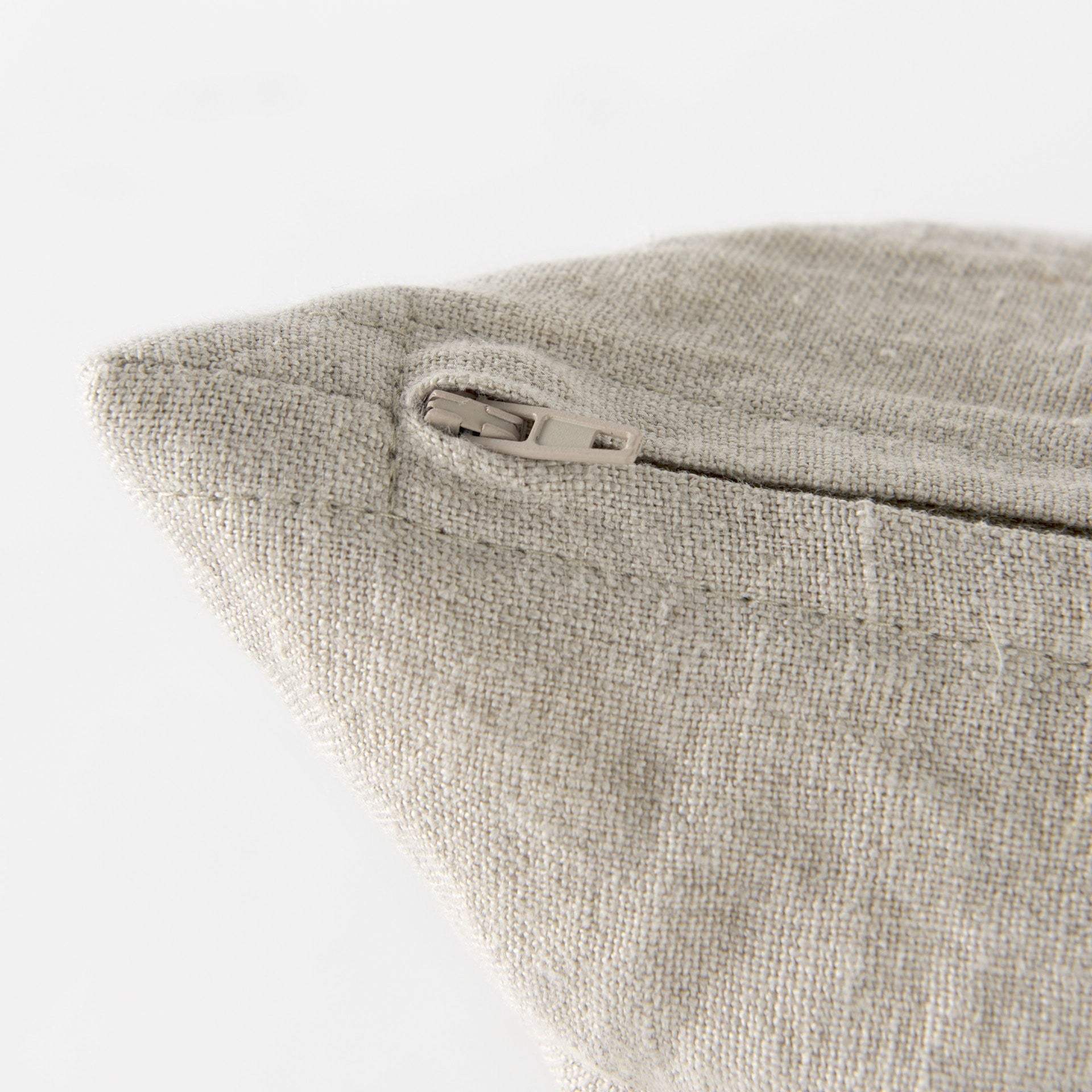 Canvas Beige And White Lumbar Accent Pillow Cover - Image 8
