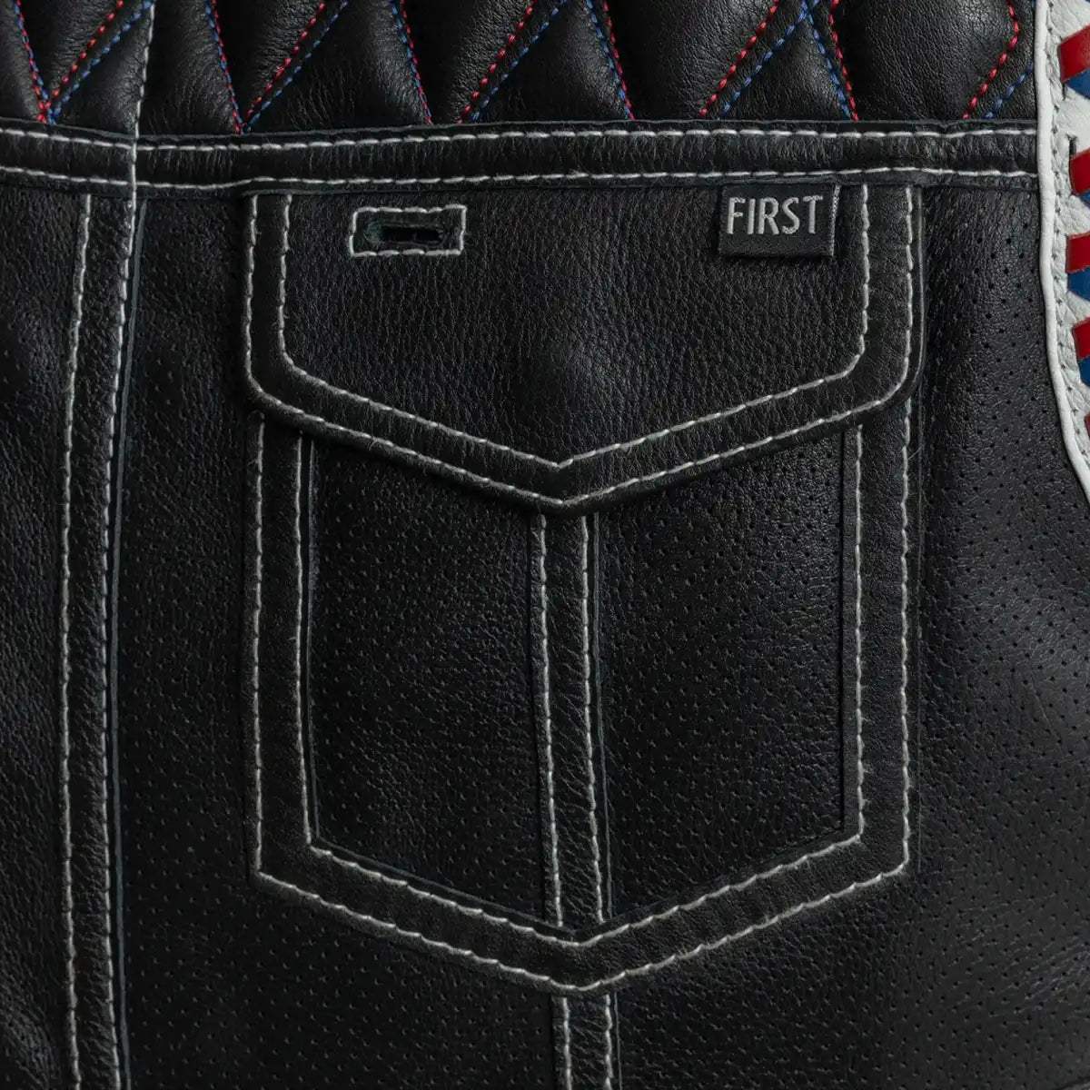 Captain Perforated Men's Motorcycle Leather Vest - Image 6