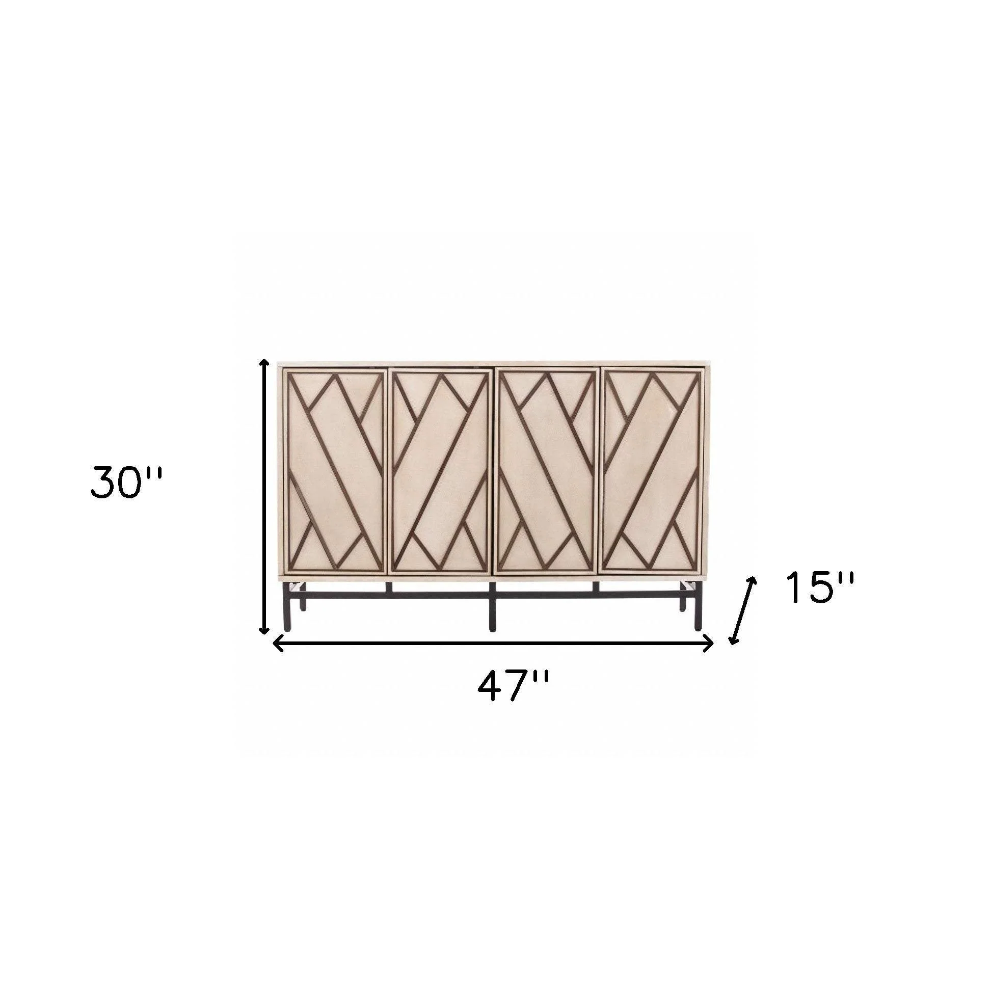 Champagne Deco Buffet Storage Cabinet - Image 9