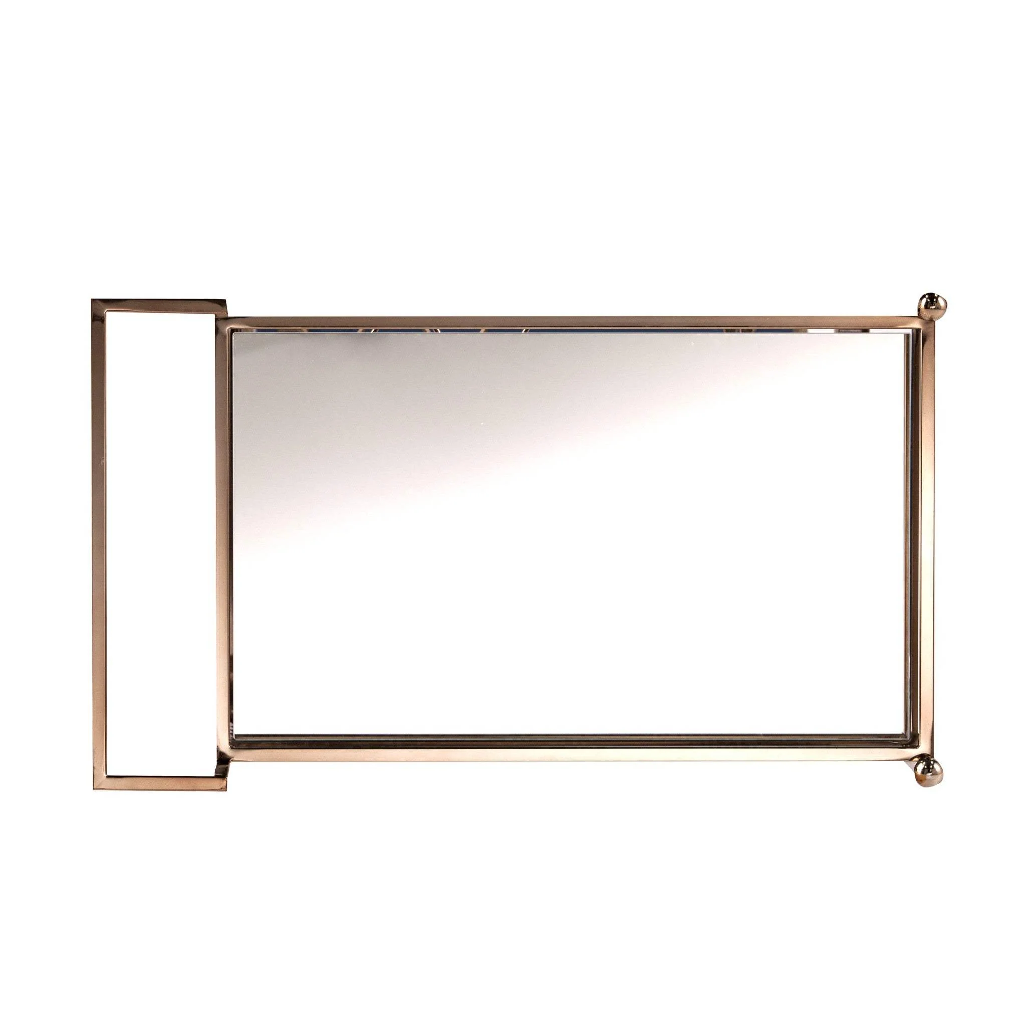 Champagne Metal And Mirrored Glass Rolling Bar Cart With Wine Storage - Image 7