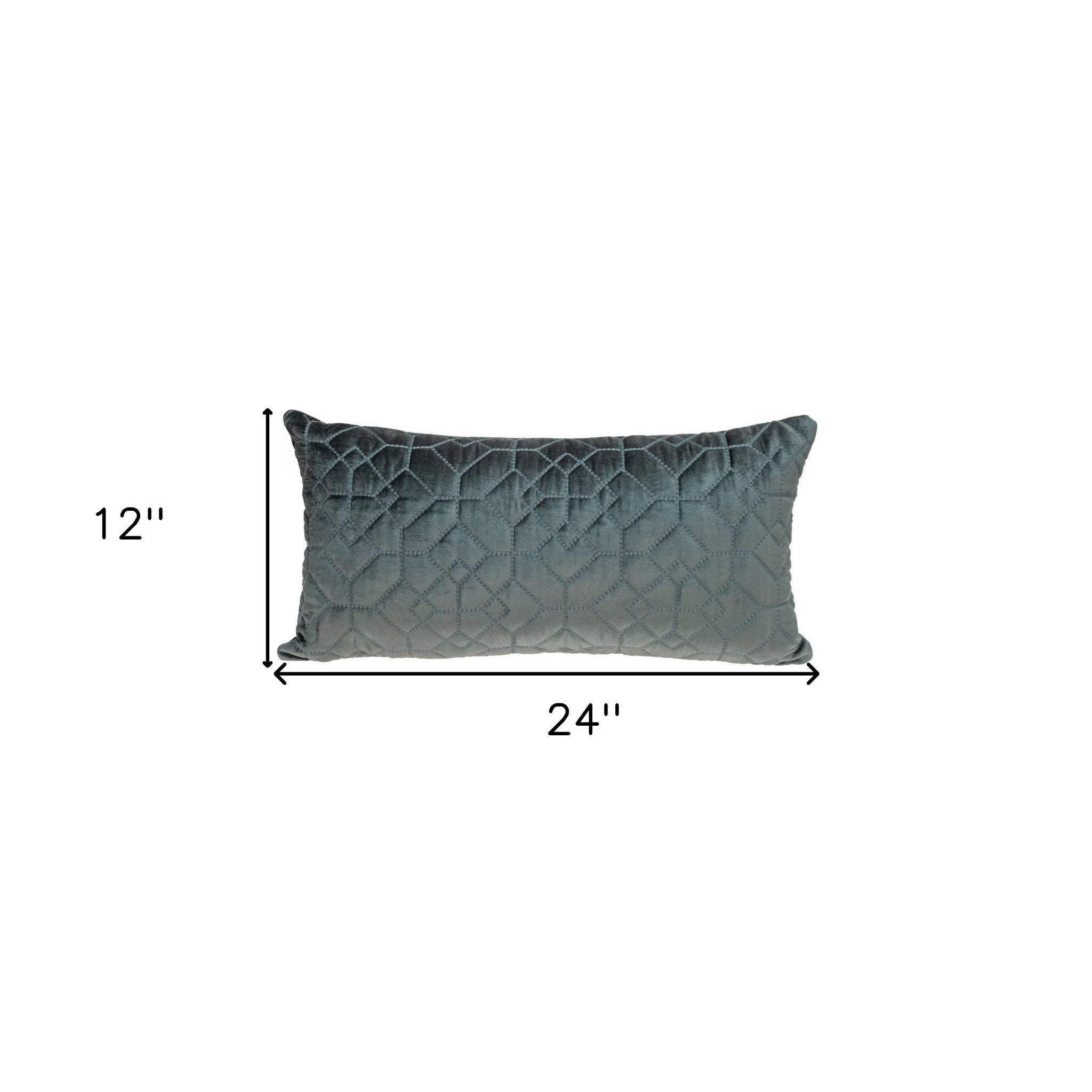 Charcoal Quilted Velvet Geo Lumbar Decorative Pillow - Image 8