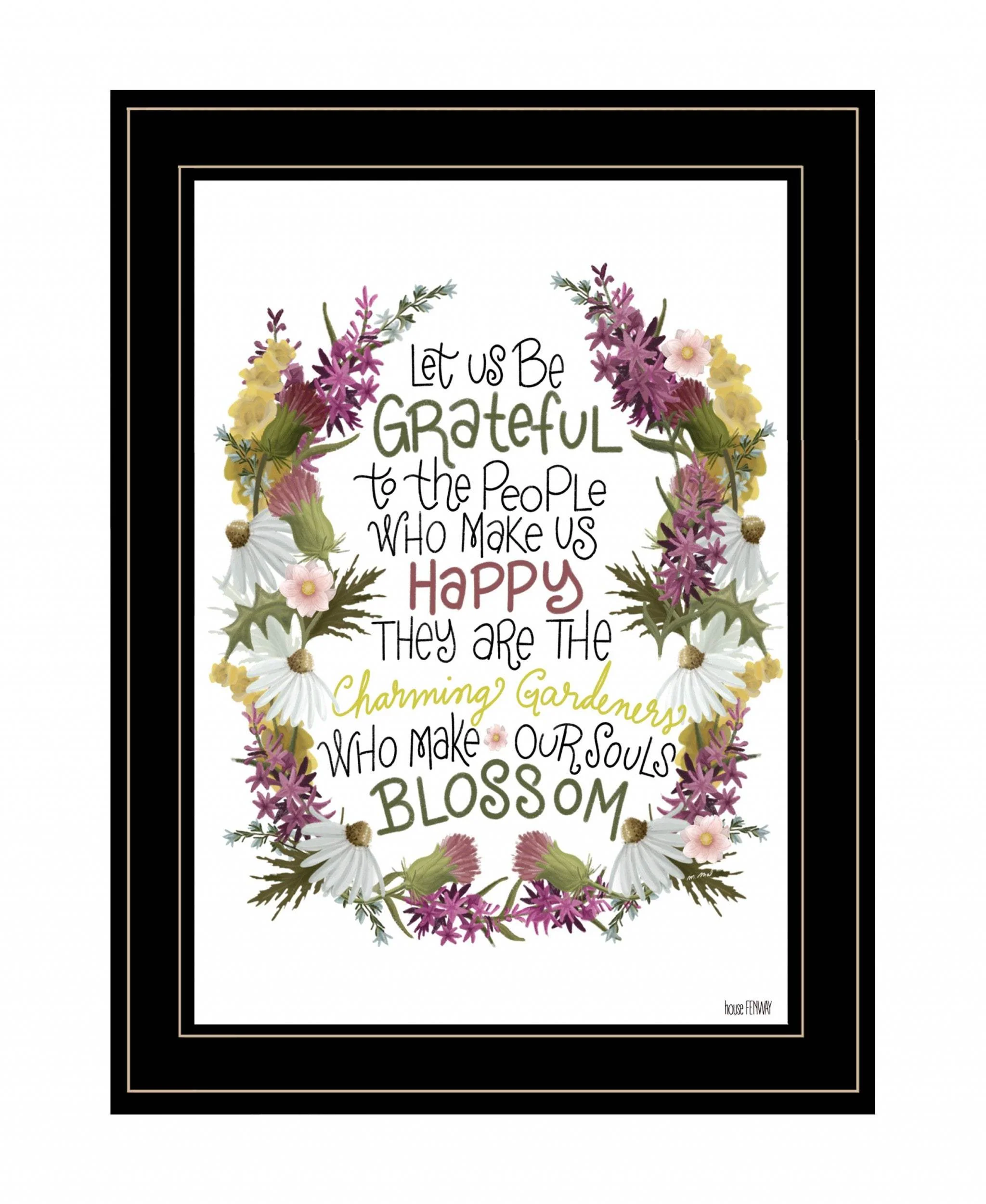 Charming Garden 1 Black Framed Print Wall Art - Image 2