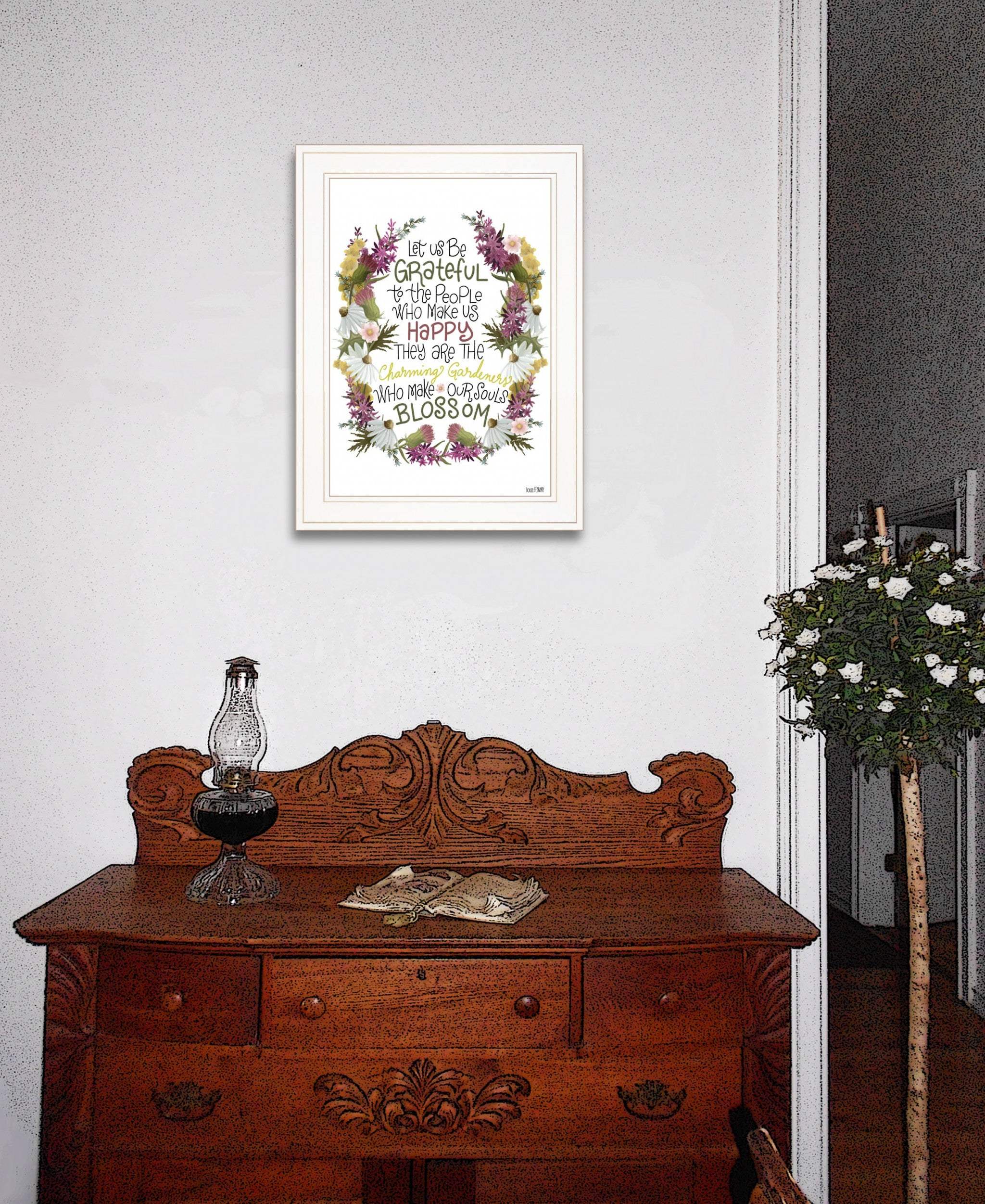 Charming Garden 3 White Framed Print Wall Art - Image 4