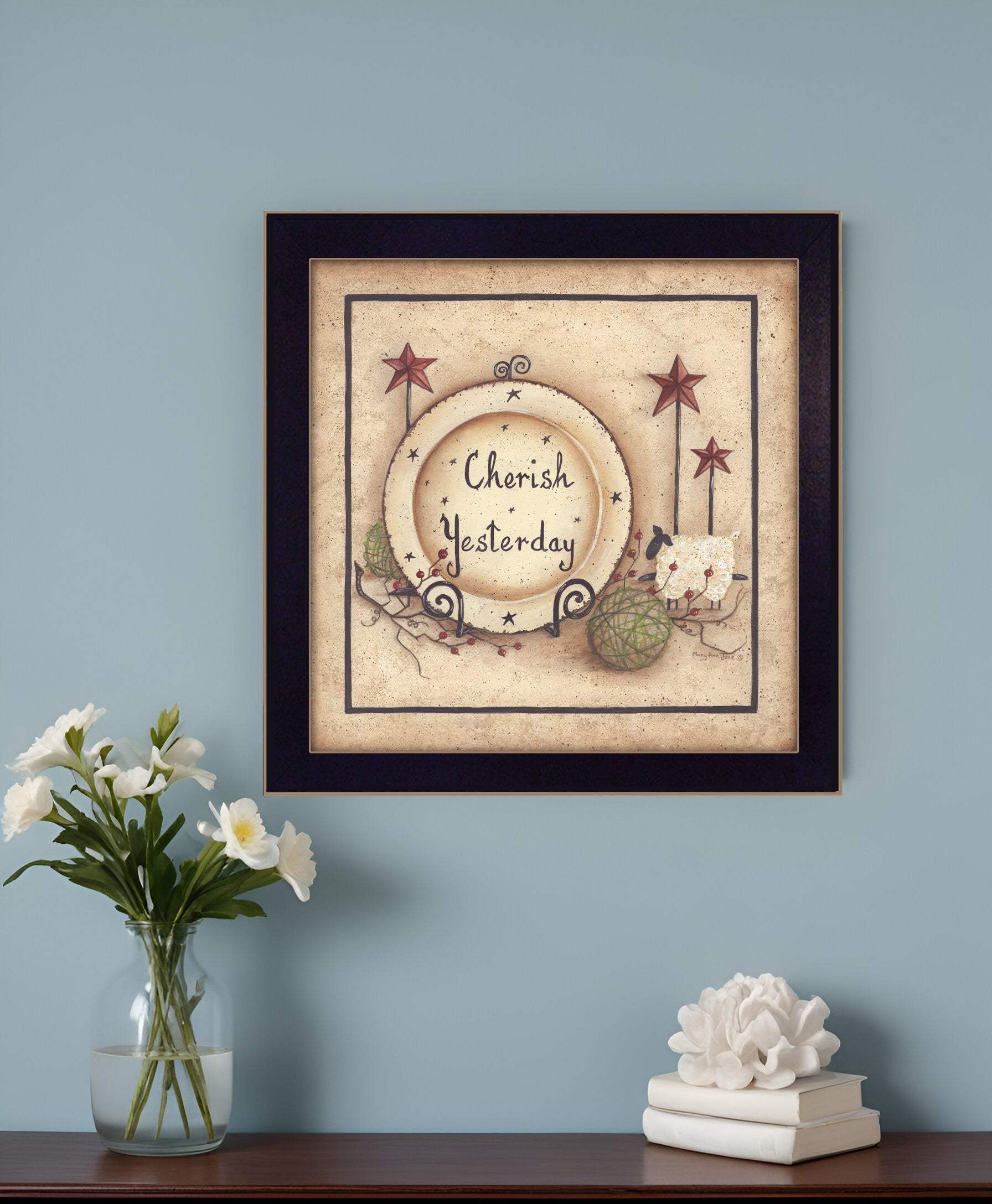 Cherish Yesterday 1 Black Framed Print Wall Art