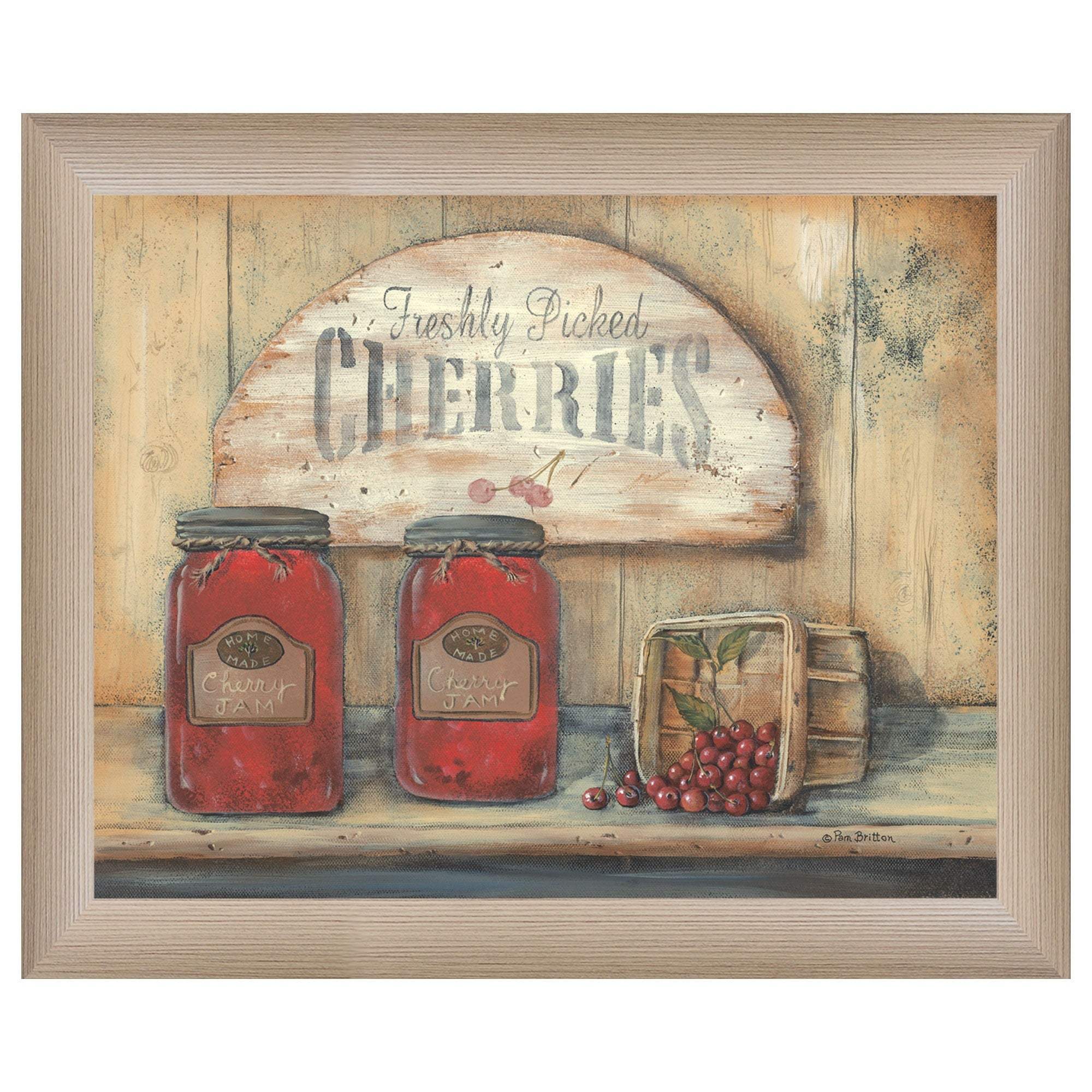 CHERRY JAM 1 Brown Framed Print Wall Art - Image 2