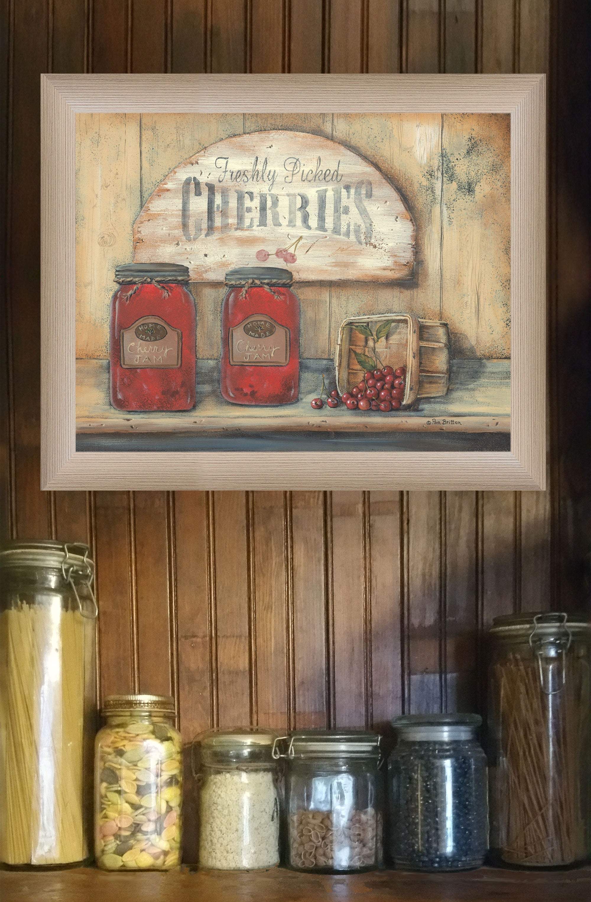 CHERRY JAM 1 Brown Framed Print Wall Art - Image 4
