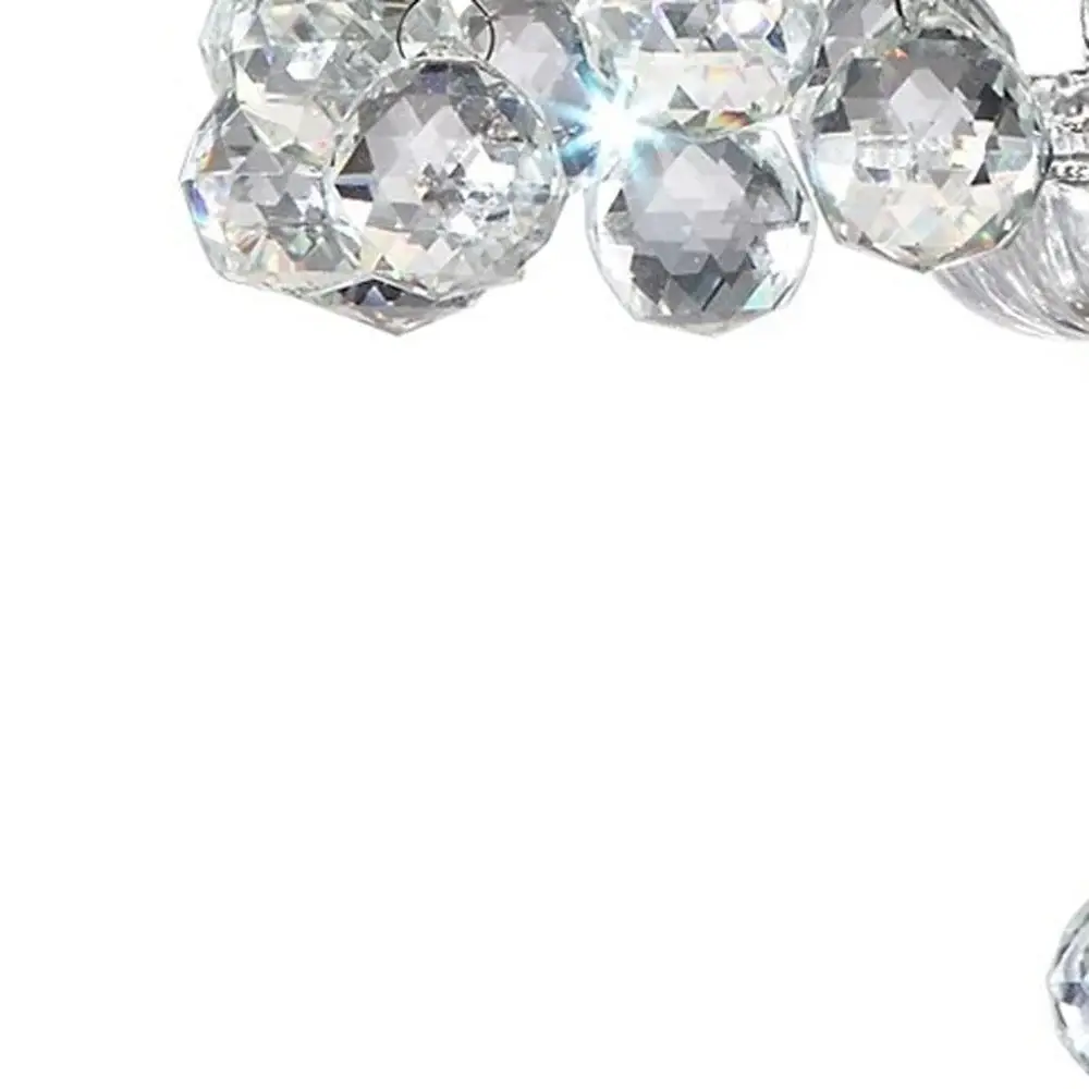 Chic Silver Ceiling Lamp with Crystal Accents and Silver Shade - Image 3