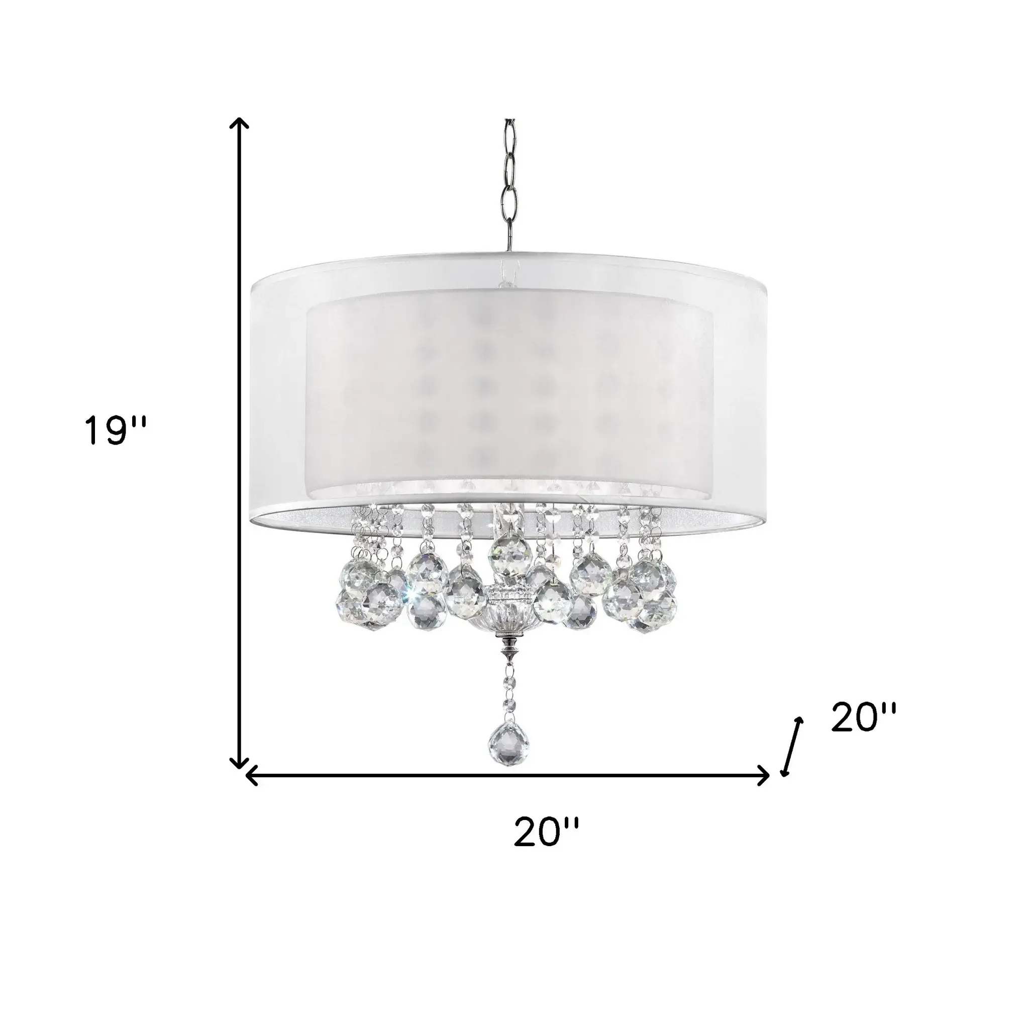 Chic Silver Ceiling Lamp with Crystal Accents and Silver Shade - Image 7