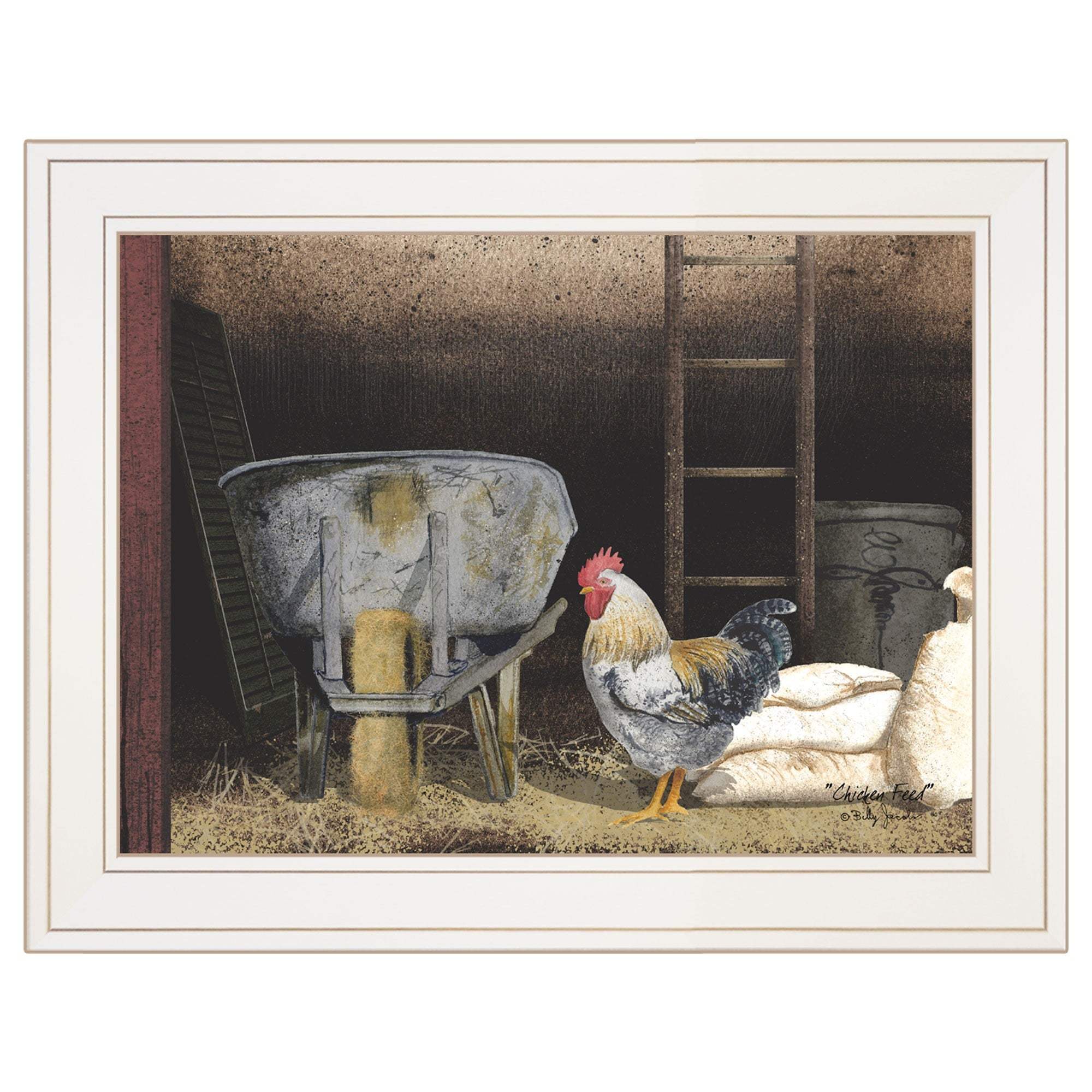 Chicken Feed 1 White Framed Print Wall Art - Image 2