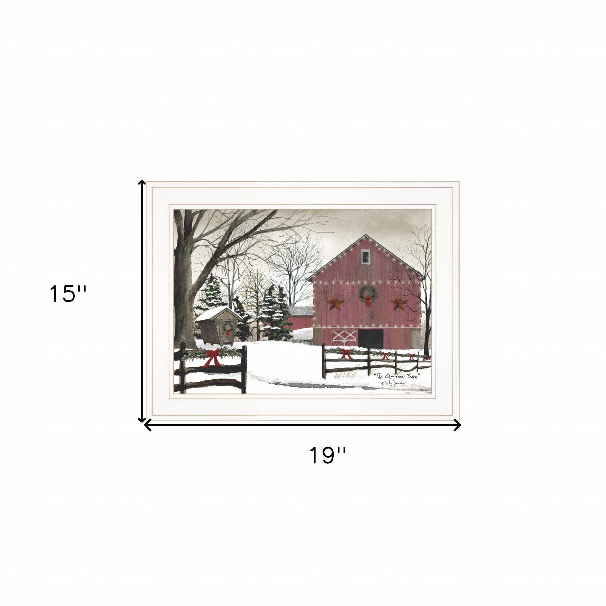 Christmas Barn 1 White Framed Print Wall Art - Image 5