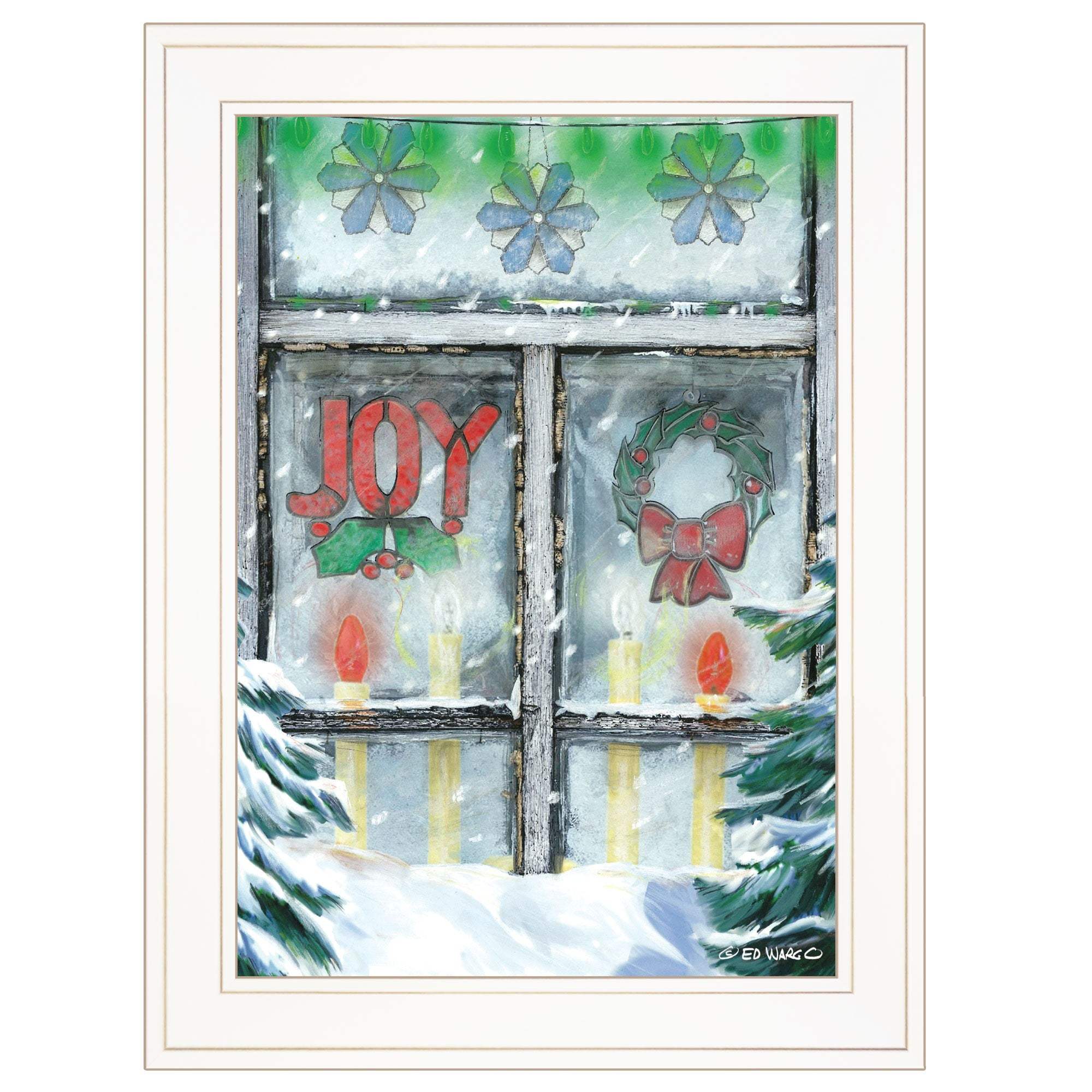 Christmas Joy 1 White Framed Print Wall Art - Image 2
