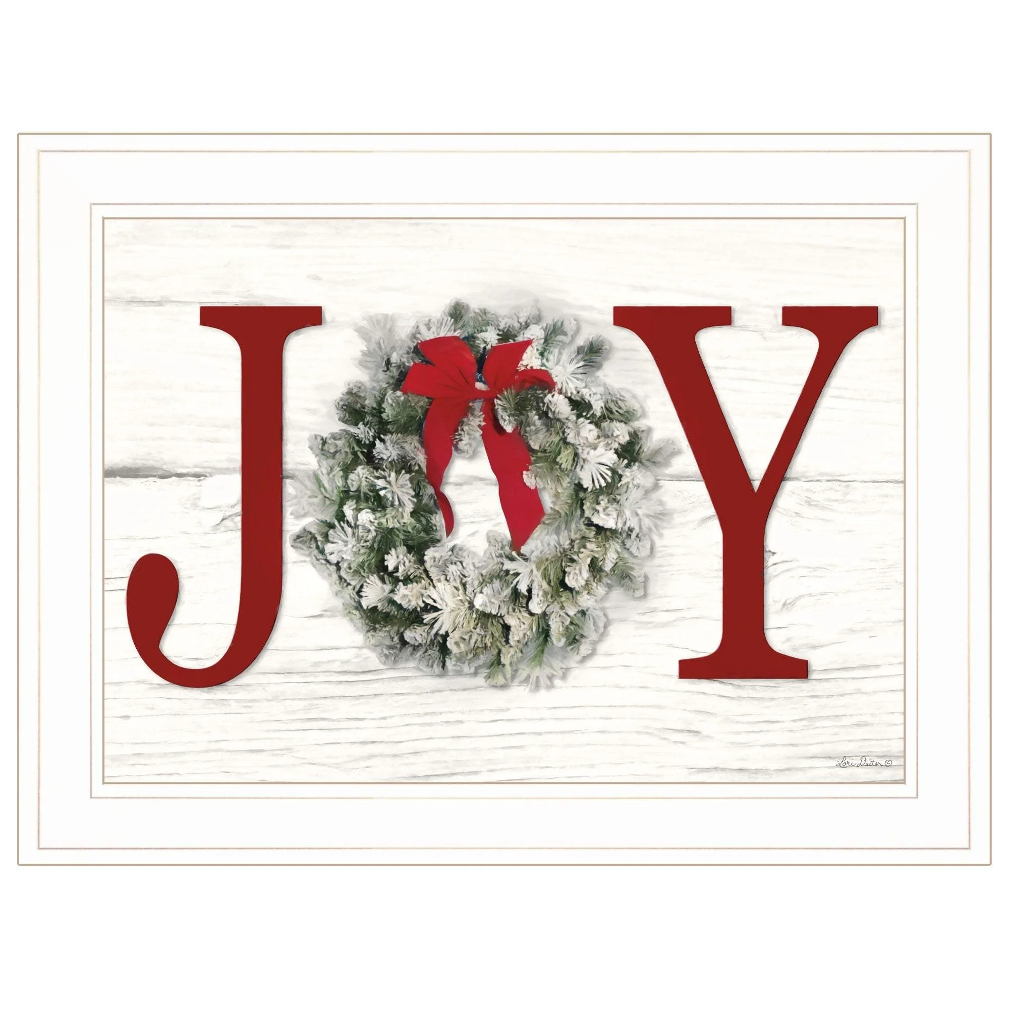 Christmas Joy 4 White Framed Print Wall Art - Image 2